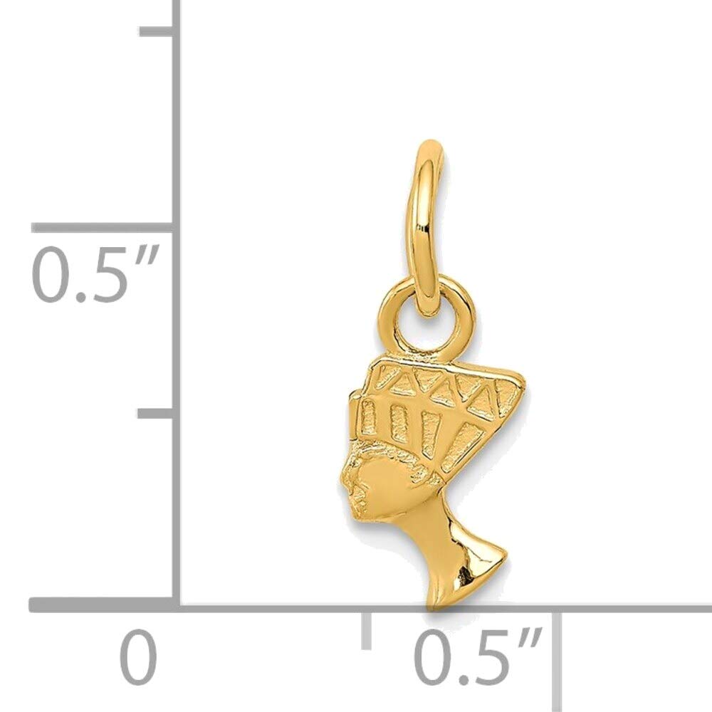 14K Yellow Gold Nefertiti Charm Jewelry for Women - Elegant Gift