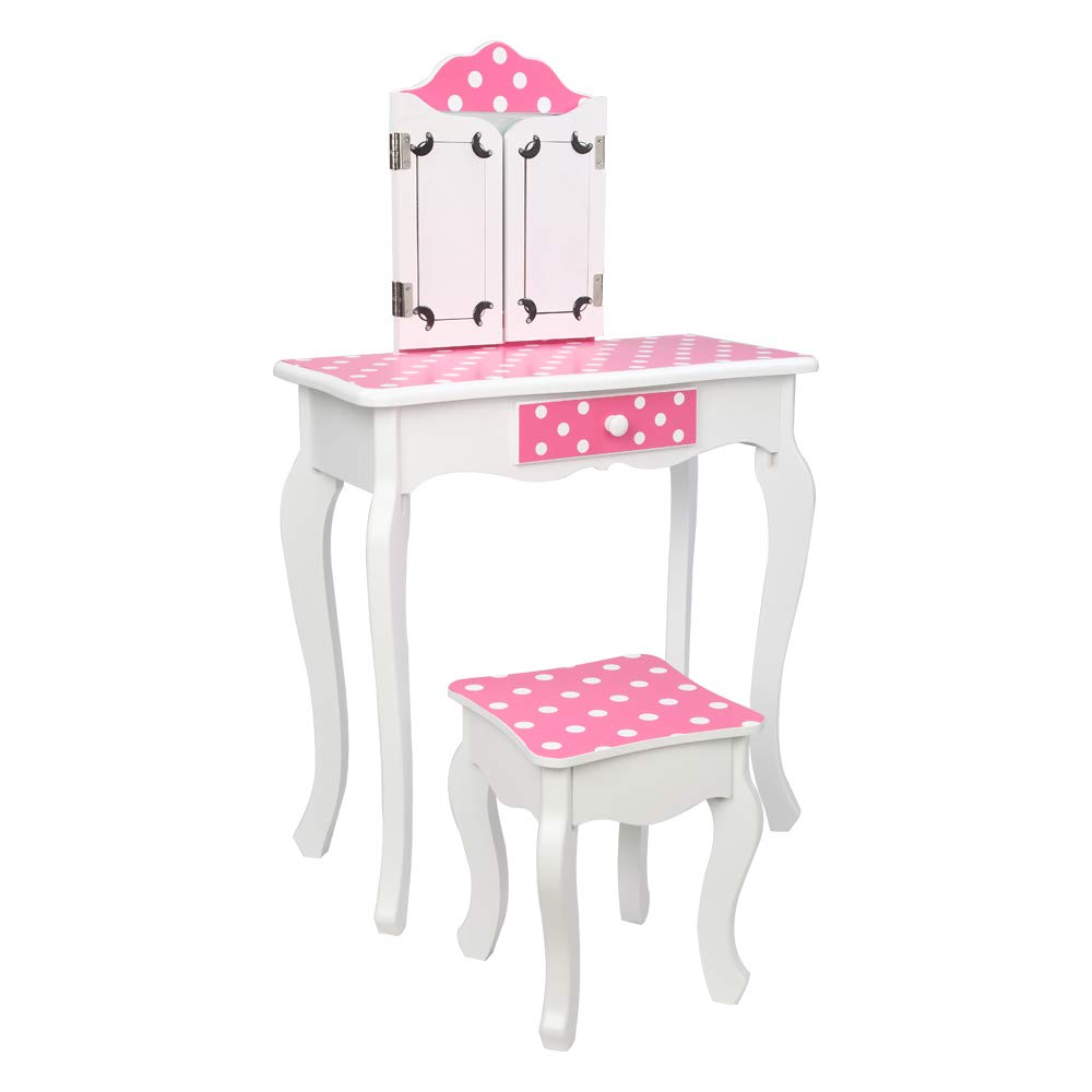 Vanity Table and Chair Set with Drawers - 2 in 1 Makeup Dressing Table for Bedroom, Home Decor & Beauty Organization | Perfect for Women's Cosmetics Storage & Daily Beauty Routine