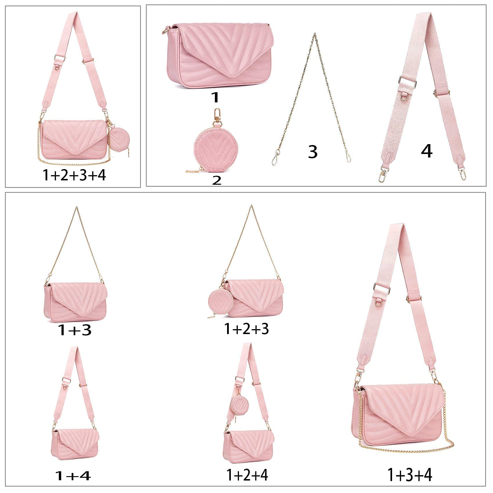 Quilted Crossbody Bag for Women - Stylish Designer Purse with Detachable Coin Pouch & 2 Size Options | Perfect for Travel, Shopping, and Everyday Use