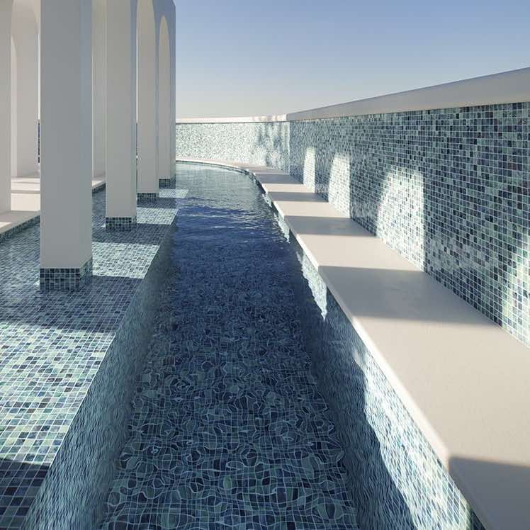 Recycled Glass Mosaic Tile 1x1