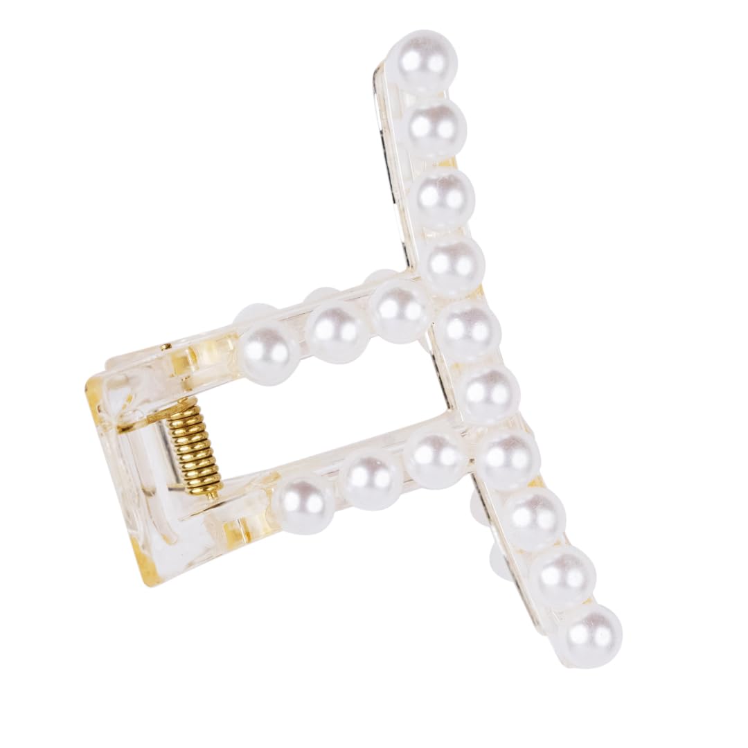 Large Pearl Hair Claw Clips for Thick Hair - Non-Slip Hair Styling Barrettes for Women & Girls (2-Pack) - Perfect for Weddings, Parties & Everyday Elegance