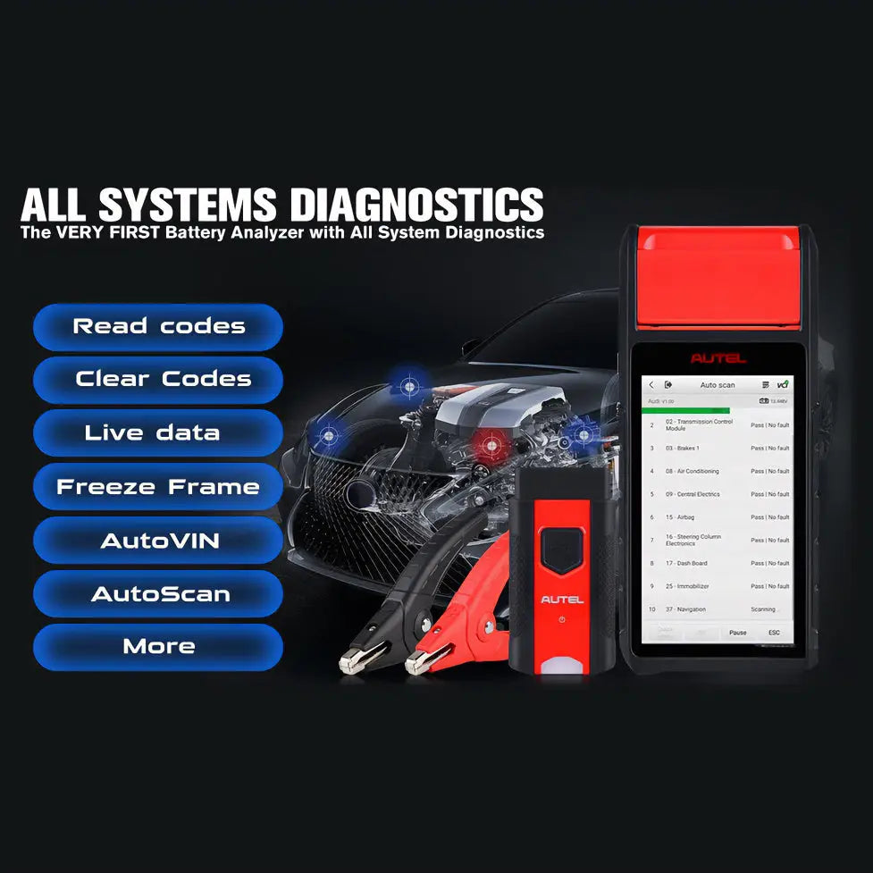 Autel MaxiBAS BT608 Professional Car Battery & Electrical System Tester Kit with Touchscreen Display - Diagnose Battery Health, Alternator, Starter for Cars, Trucks, SUVs - Perfect for Mechanics & DIY Auto Repair