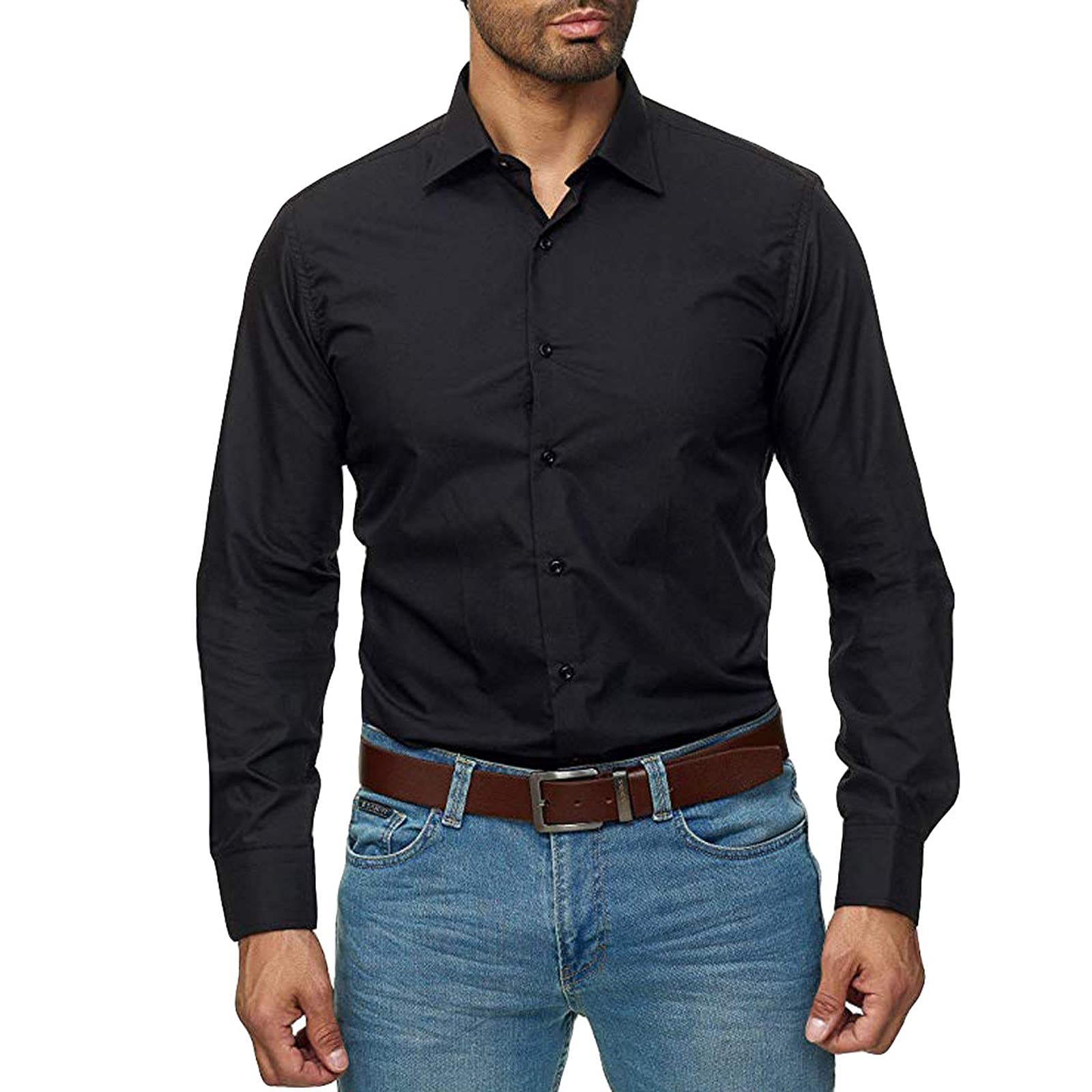 Men's Casual Button Down Dress Shirts - Long Sleeve Regular Fit Oxford Business Shirts for Work & Western Style | Perfect for Office, Weddings & Formal Events
