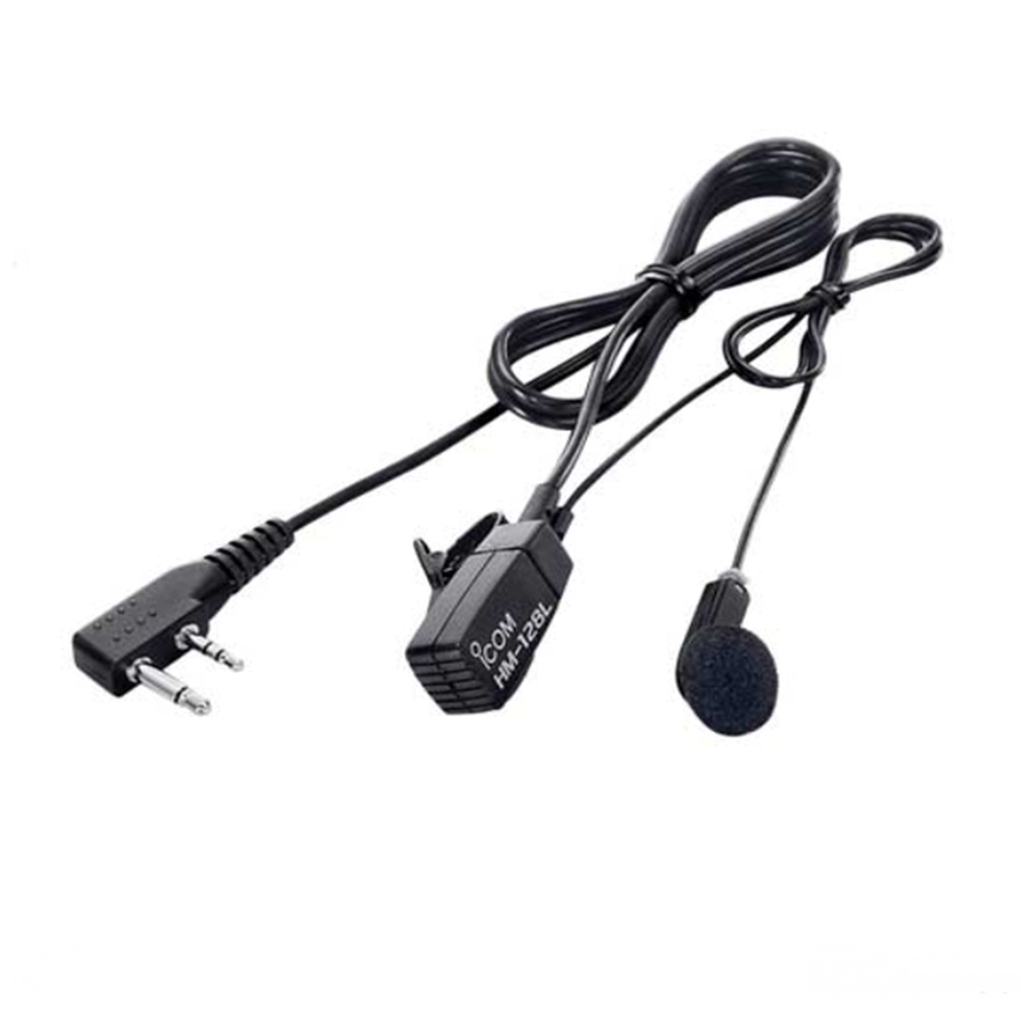 Icom HM128L Earphone with Microphone - 2 Pin Right Angle Connector for Amateur Radio & Communication - Perfect for Ham Radio, Aviation, and Marine Use (End of Life)
