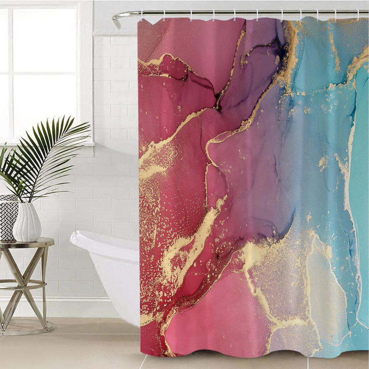 Budelli Beach Waterproof Shower Curtain - Coastal Decor for Bathroom, Ocean Theme Bath Accessories - Perfect for Beach House, Coastal Cottage, or Nautical Bathroom Design