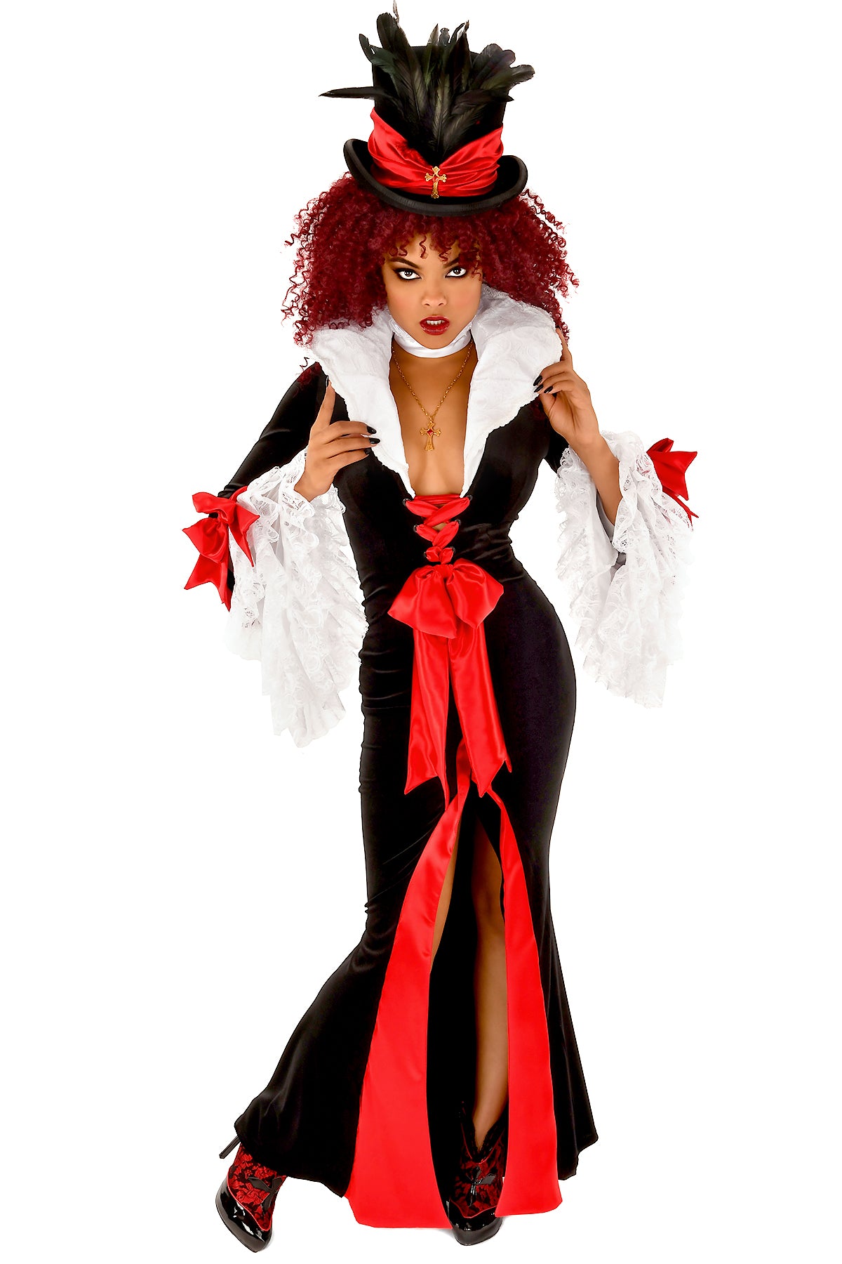 Nosferatu Gown - Gothic Vampire Costume for Halloween & Cosplay - Elegant Long Sleeve Dress for Women