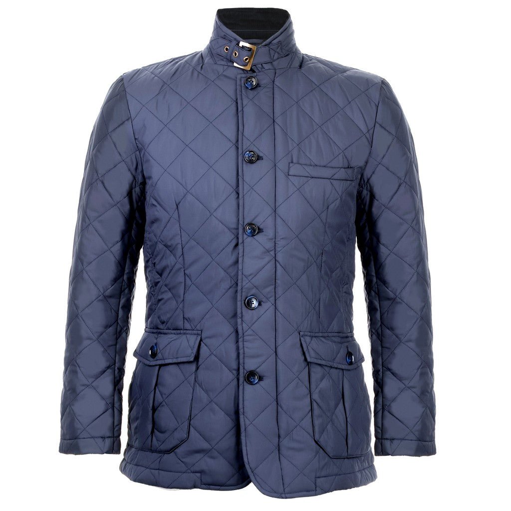 BEAUCAIRE James Quilted Jacket for Men - Navy Blue Lightweight Puffer Coat, Winter Warm Quilted Outerwear for Casual Wear, Outdoor Activities & Travel