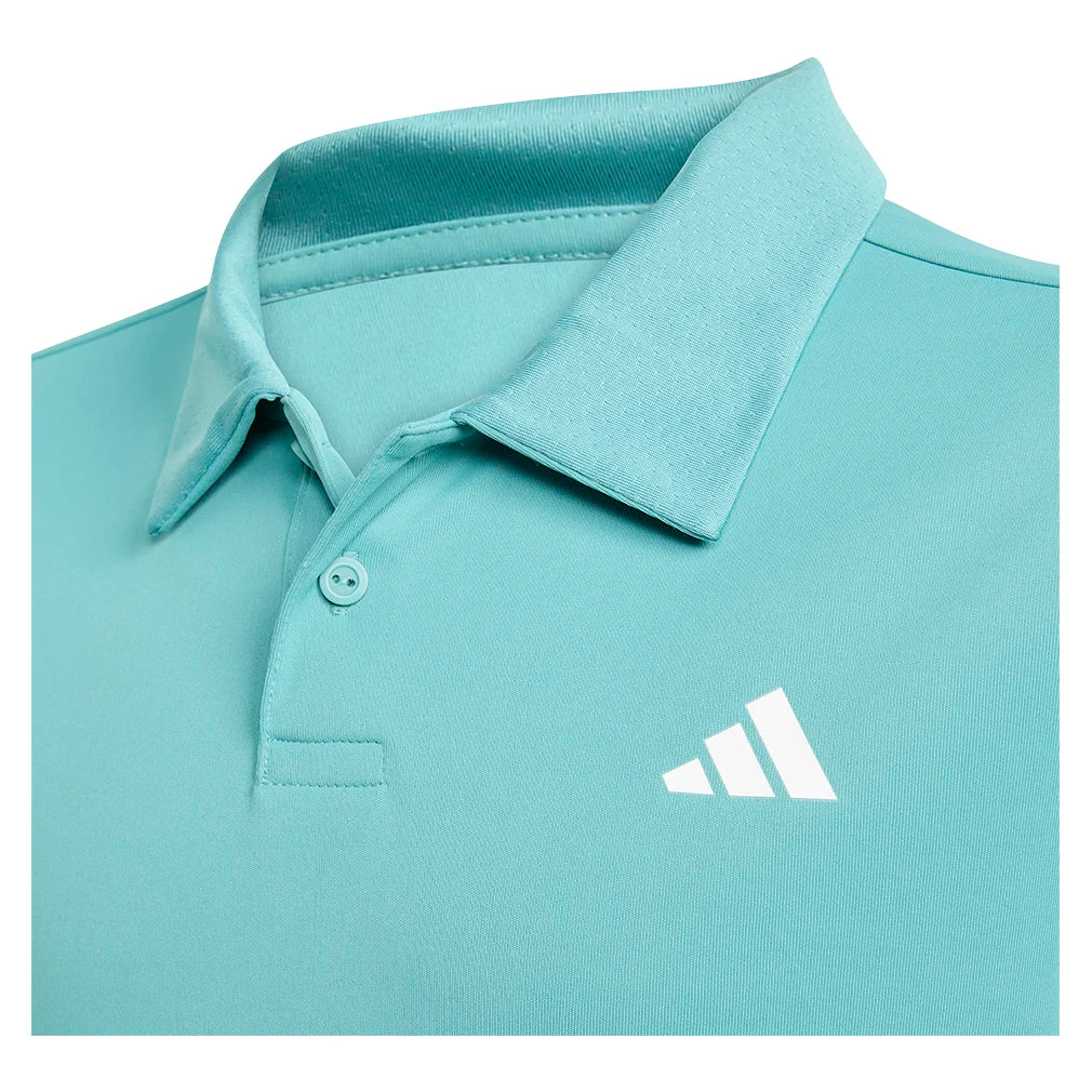 Boys' Club 3 Stripe Tennis Polo Shirt - Powder Teal Color | Comfortable & Stylish Kids' Athletic Top for Tennis, Golf & Casual Wear