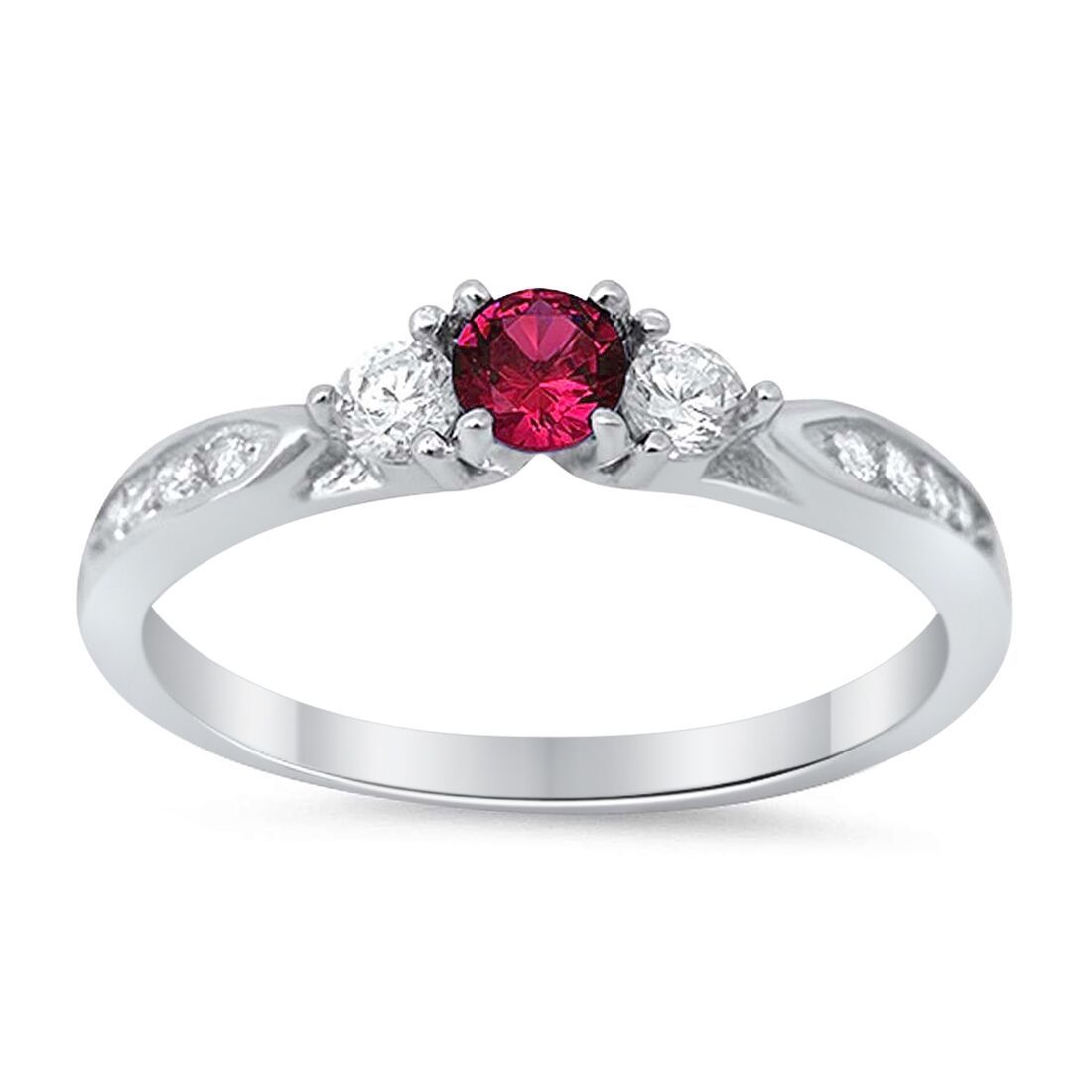 3 Stone Wedding Engagement Ring - Round Cubic Zirconia 925 Sterling Silver Ring for Women - Perfect for Proposals, Anniversaries & Special Occasions