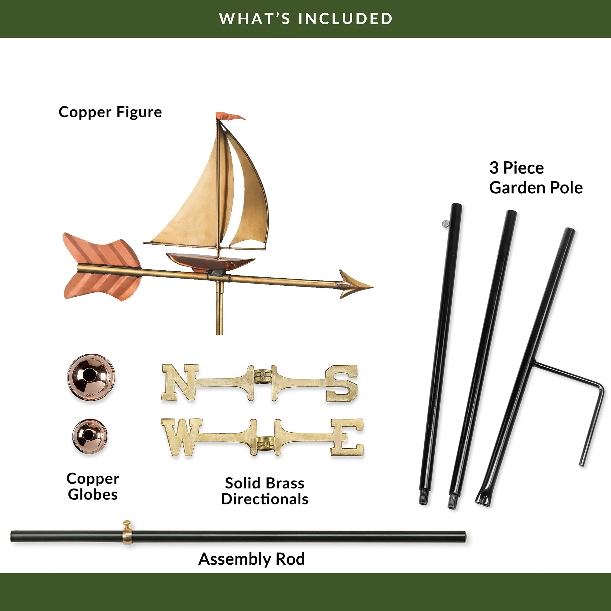Handcrafted Sailboat Garden Weathervane - Nautical Outdoor Decor for Yard, Patio & Garden - Perfect for Coastal & Beach House Themes