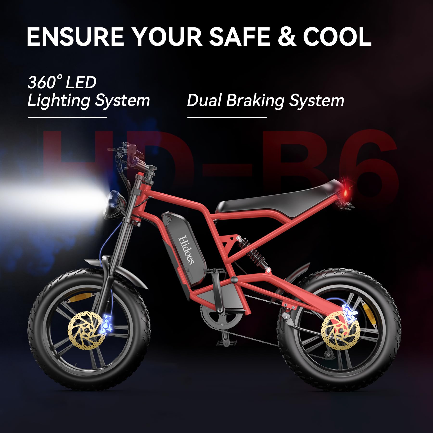 Hidoes B6 700-1200W Electric Bike for Adults - 20