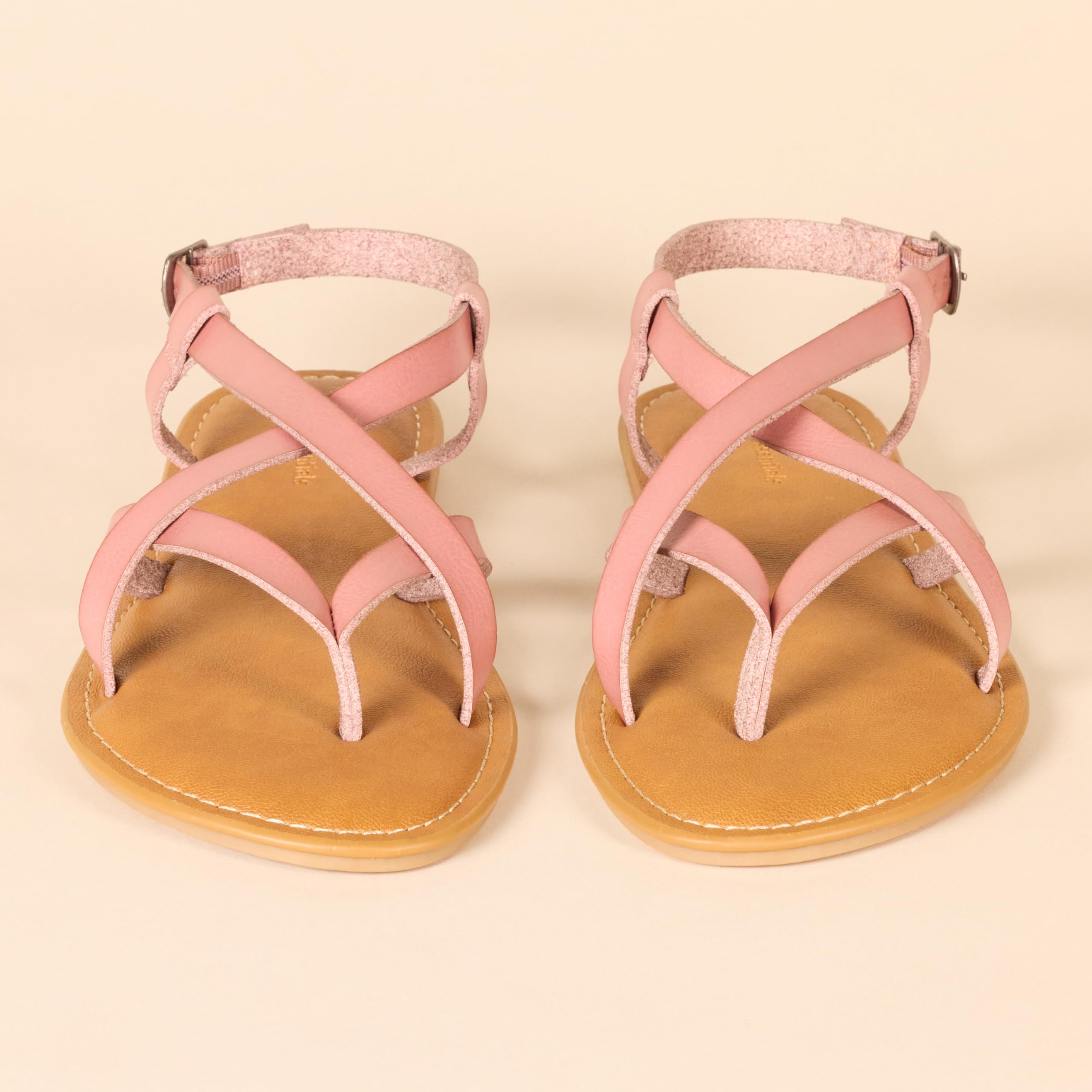 Amazon Essentials Women's Casual Strappy Sandals - Comfortable Summer Flat Sandals for Women, Breathable Lightweight Beach Shoes | Perfect for Walking, Travel, and Outdoor Activities