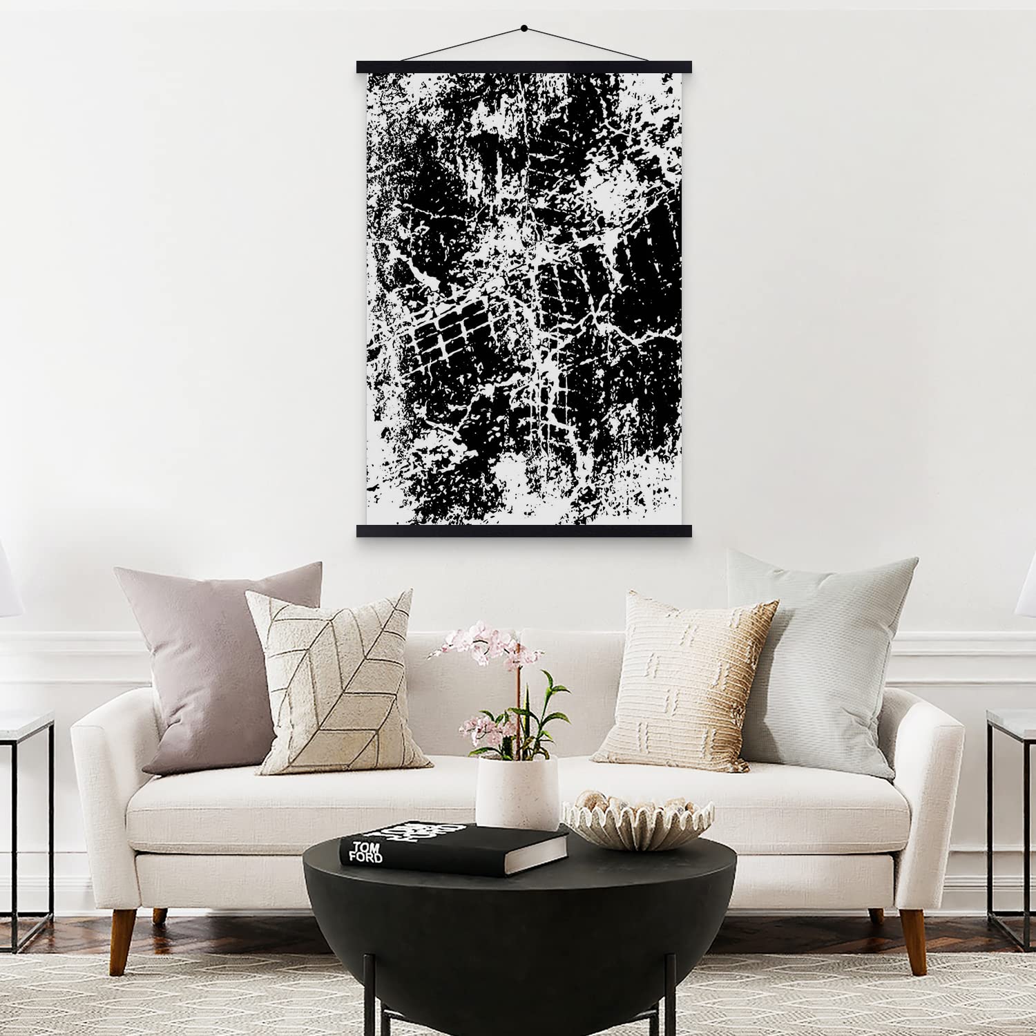 16x20 & 16x24 Magnetic Wood Poster Frame - Black Wall Hanging Display for Photos, Pictures, Canvas Artwork - Perfect for Home Decor, Office, Gallery & Dorm Room Display