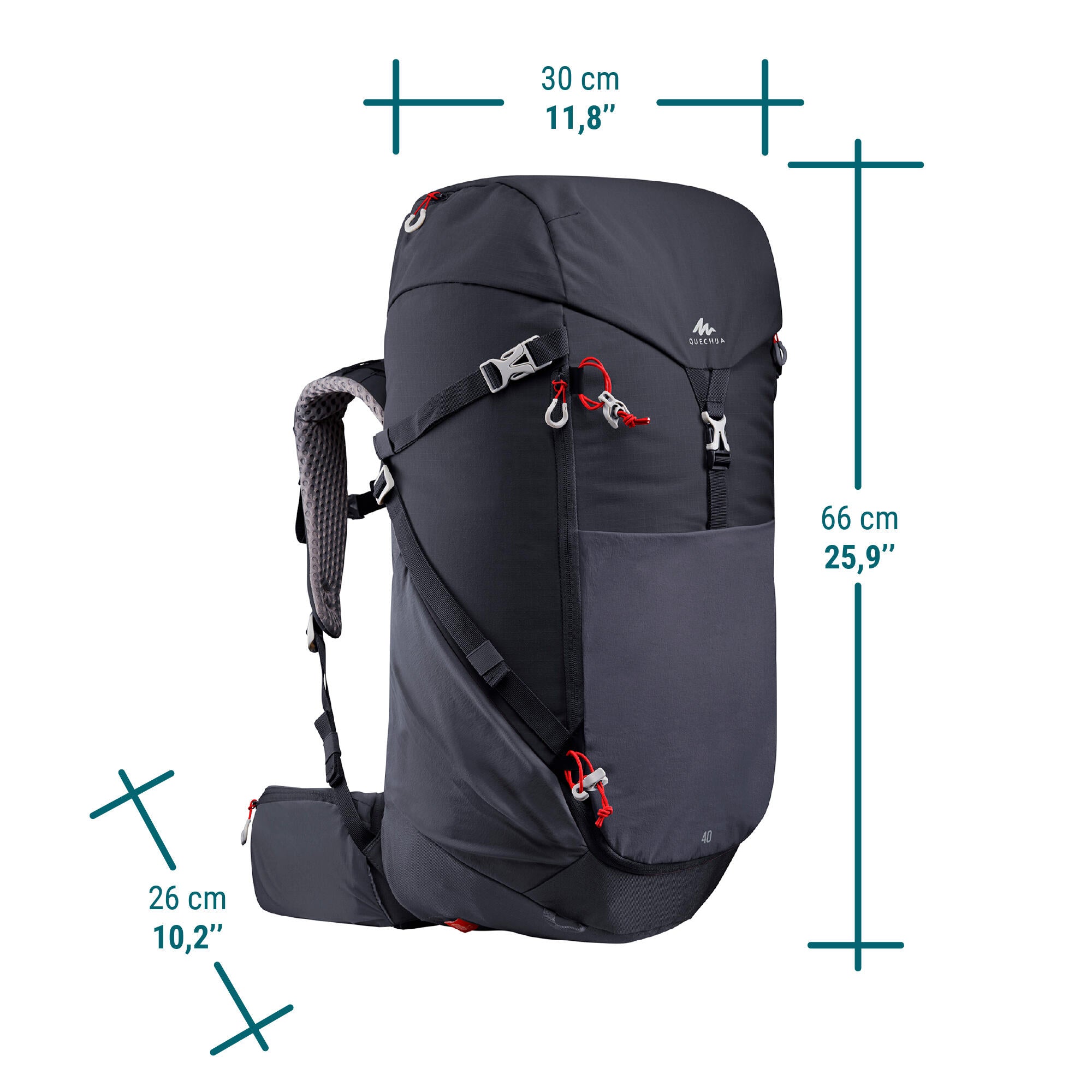 Quechua MH500 40L Hiking Backpack - Lightweight Waterproof Outdoor Backpack for Men & Women - Perfect for Trekking, Camping & Travel Adventures