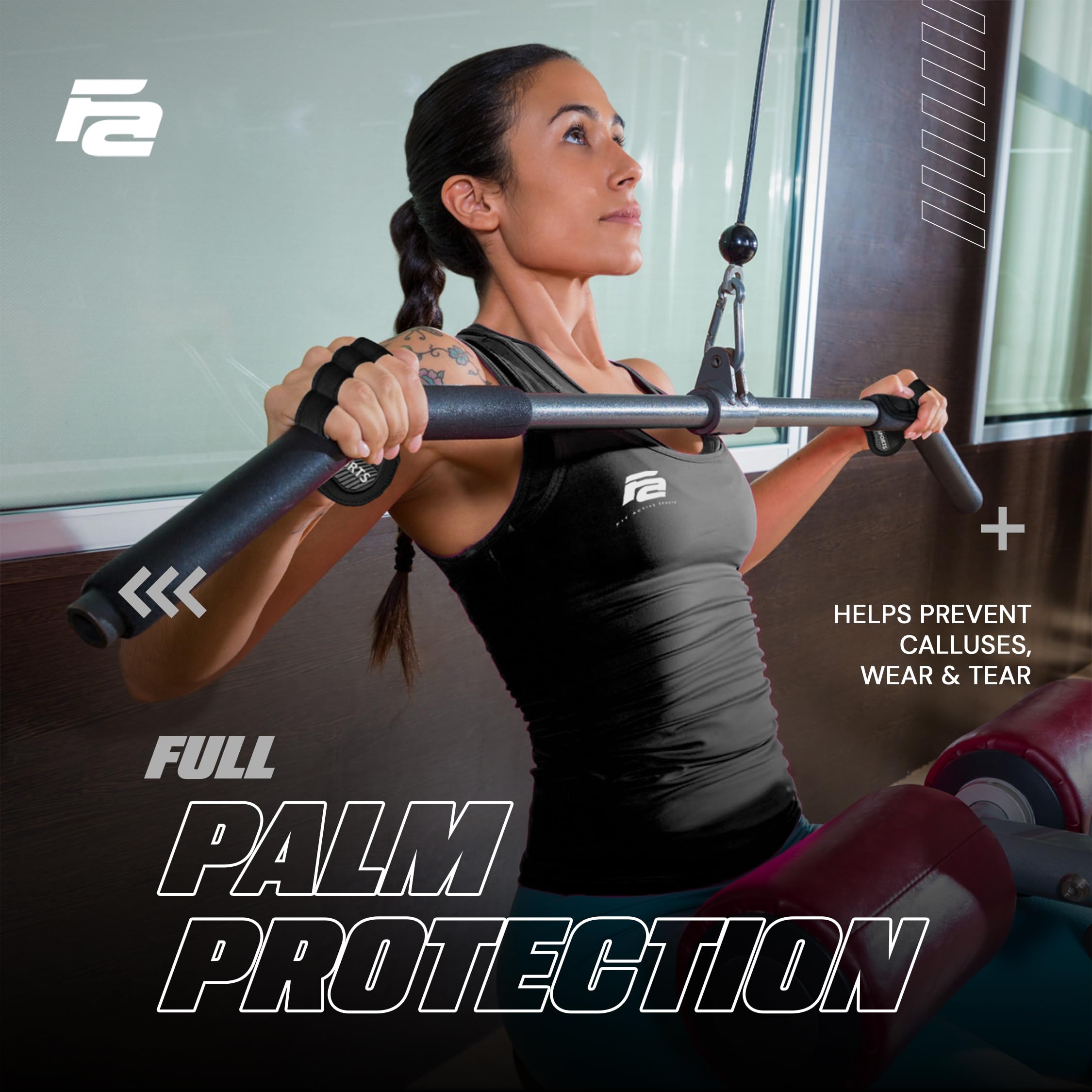 Fit Active Sports Workout Gloves for Gym - Durable Rubber Padded Gym Grips for Men & Women - Prevent Calluses & Improve Grip - Perfect for Weightlifting, CrossFit & Strength Training