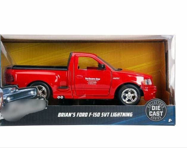 Jada Toys Ford SVT Lightning 1/24 Scale Diecast Model Car - Red Pre-Built Collectible Truck for Adults & Kids | Perfect for Display, Gifts, and Car Enthusiast Collections