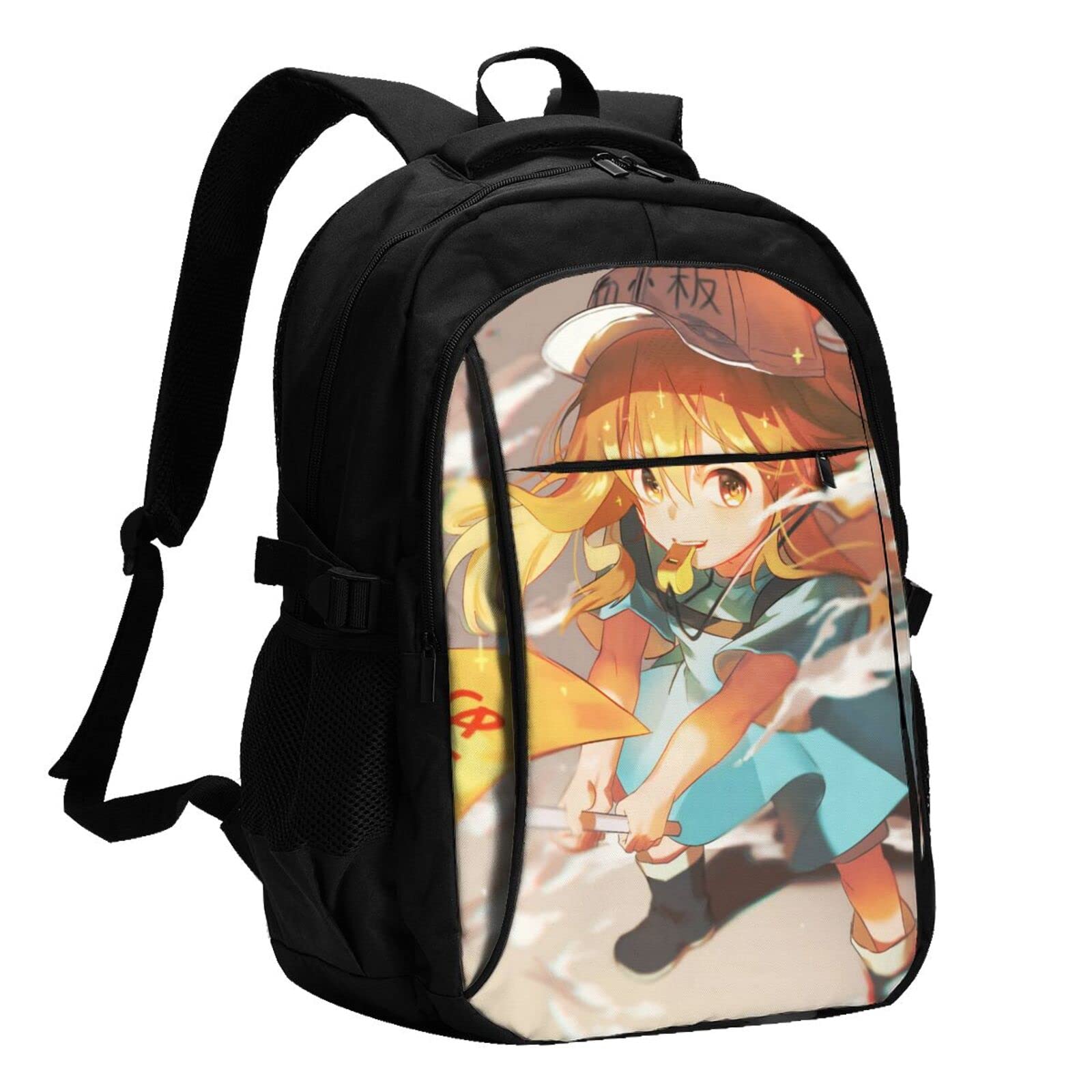 Cells At Work Anime Travel Laptop Backpack - Unisex USB Charging Backpack for 13-16 Inch Laptops - Perfect for Work, School & Travel