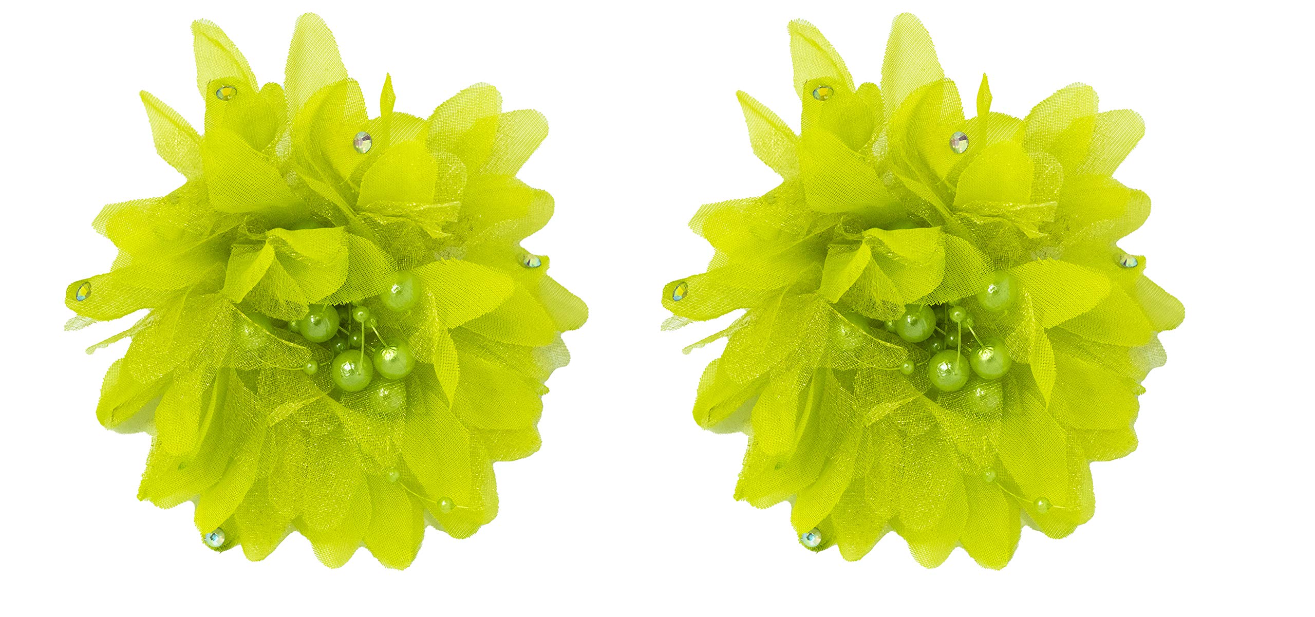 Elegant Floral Hair Clips for Women - 2-Pack Light Green Hairpins with Flower Design | Perfect for Weddings, Parties & Everyday Styling