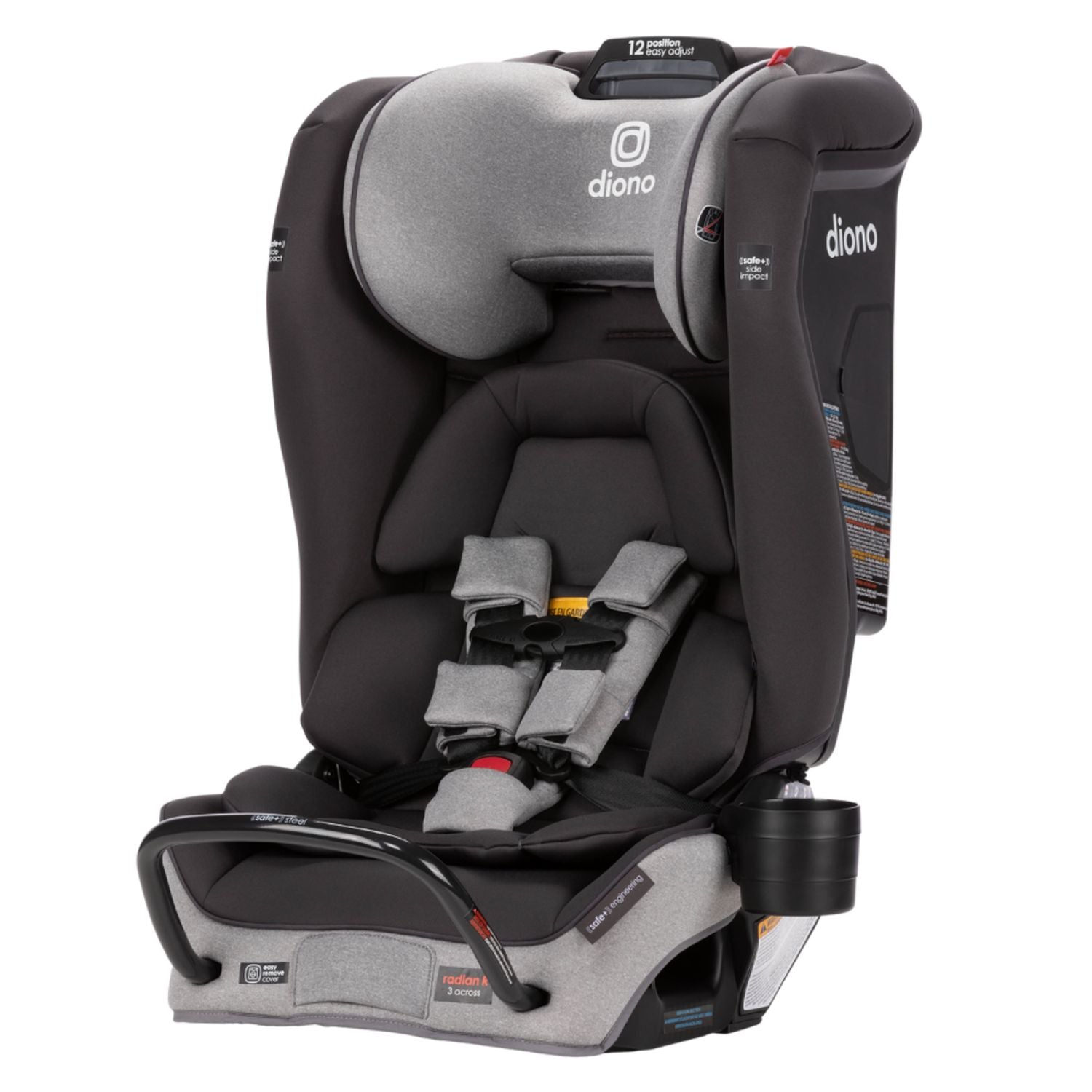 Diono Radian 3RXT SafePlus Convertible Car Seat - 3-in-1 Rear Facing, Forward Facing & Booster Seat for Kids 5-120 lbs | Premium Safety for Infants to Toddlers | Perfect for Family Travel & Daily Commute