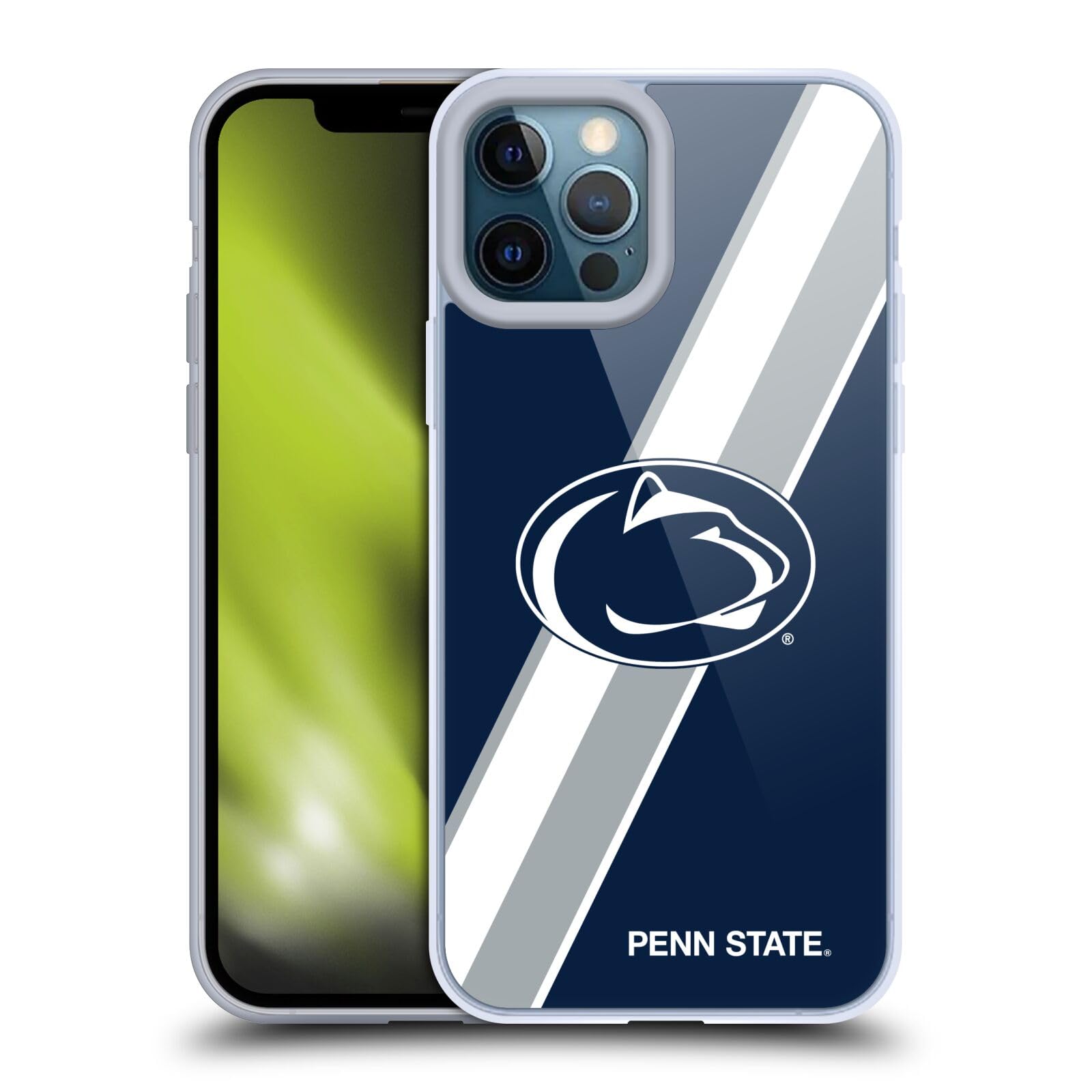 Officially Licensed Pennsylvania State University PSU Stripes Soft Gel Case for Apple iPhone 12 Pro Max - Durable Protective Cover for School, Work & Daily Use
