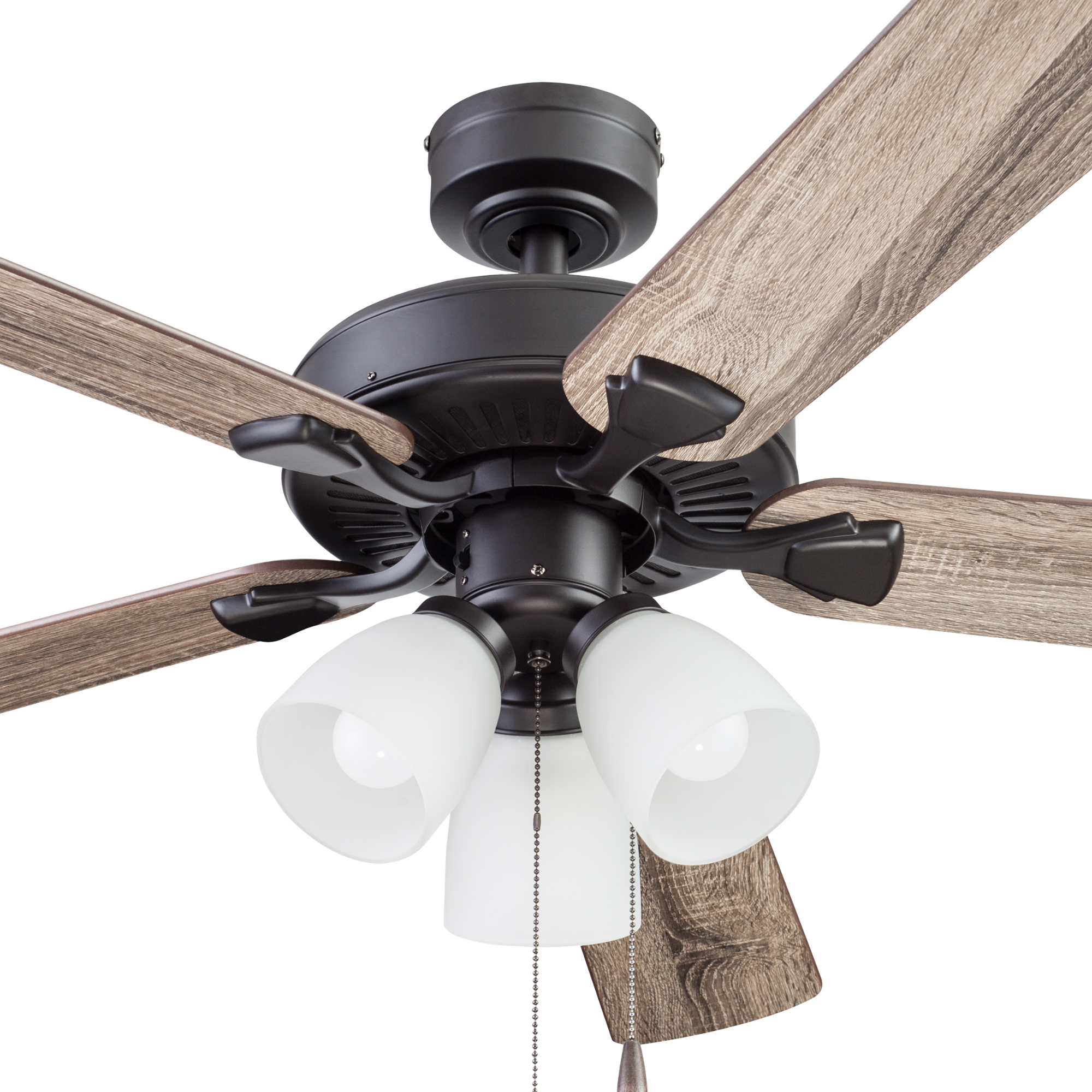 52 Inch Stannor Ceiling Fan with Pull Chain - Espresso Bronze Finish - Energy Efficient & Quiet Operation - Perfect for Living Room, Bedroom, or Outdoor Patio