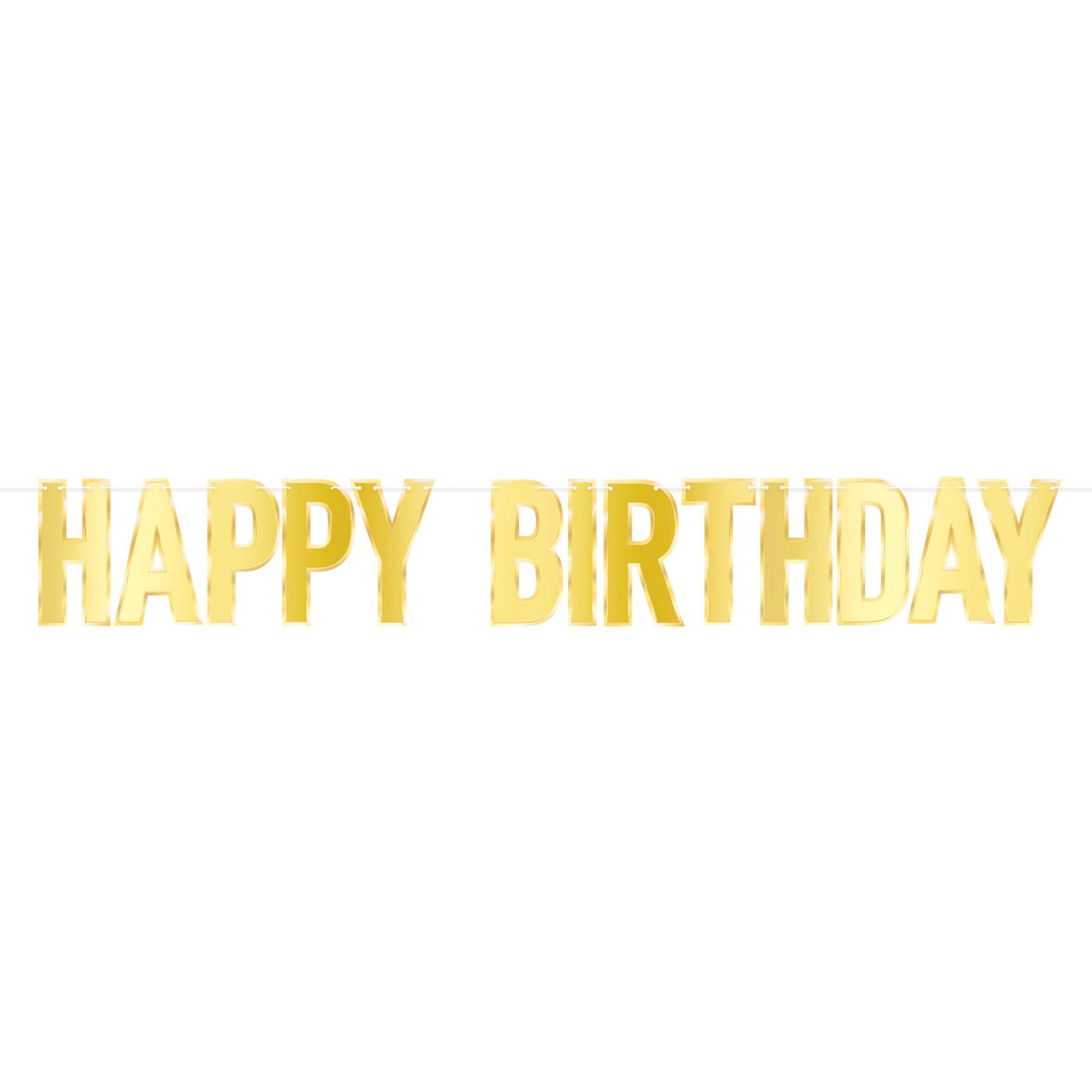 12 Pack Gold Foil Happy Birthday Streamers - Party Decorations for Birthday Celebrations, Baby Showers & Special Events