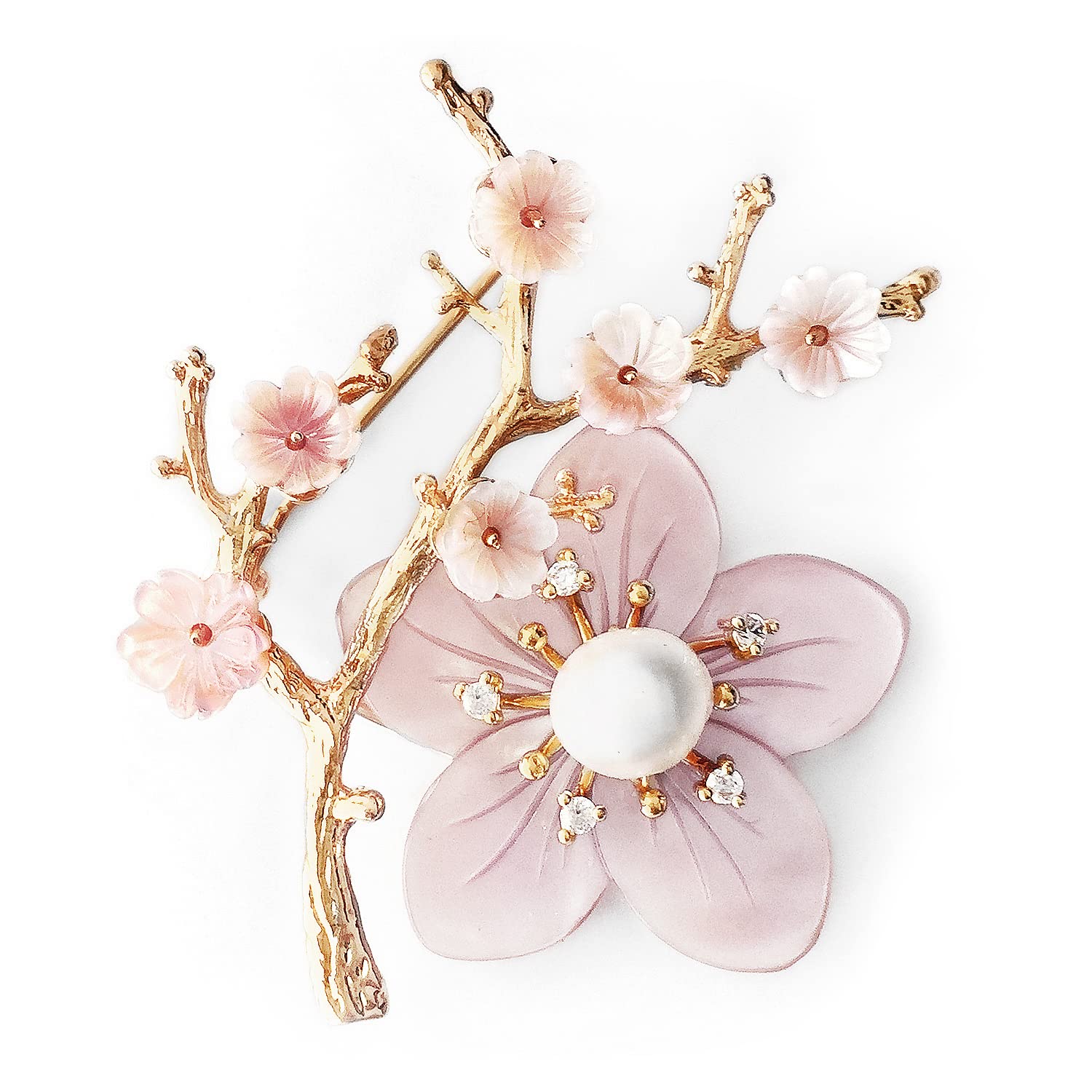 Elegant Crystal & Rhinestone Flower Brooch for Women - Pink Blossom Fashion Pin Jewelry Gift for Birthday, Party, Wedding, New Year | Perfect for Dresses, Coats, Hats & Special Occasions