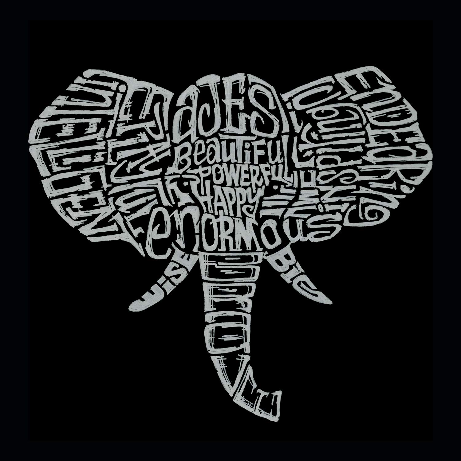 LA POP ART Girl's Word Art Graphic T-Shirt - Trendy Elephant Tusks Design | Perfect for Casual Wear, School Outfits & Teen Fashion