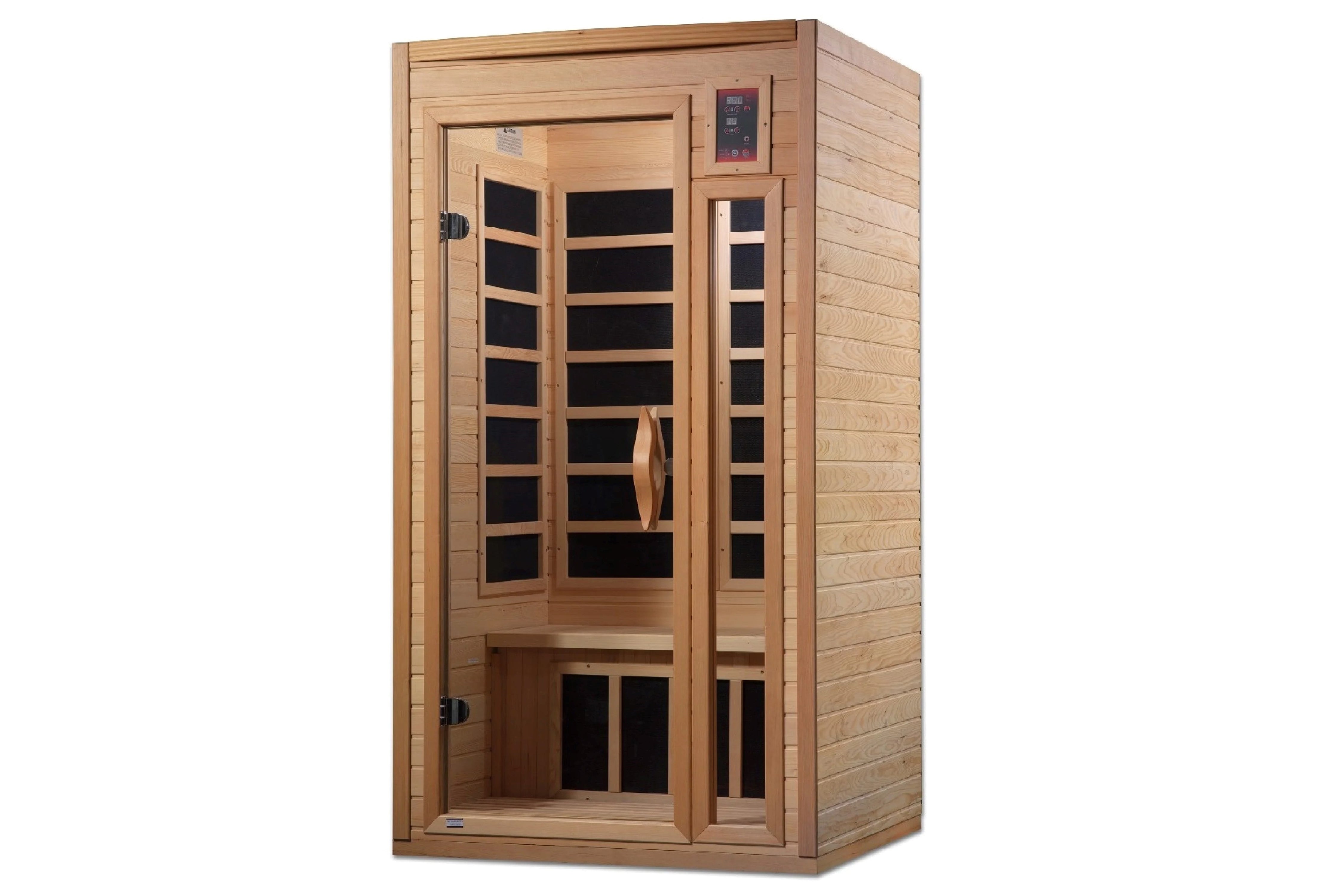 Golden Designs Low EMF Far Infrared Sauna for Home Spa - Relaxation, Detox & Pain Relief | Portable Wooden Sauna Cabin for Wellness & Therapy
