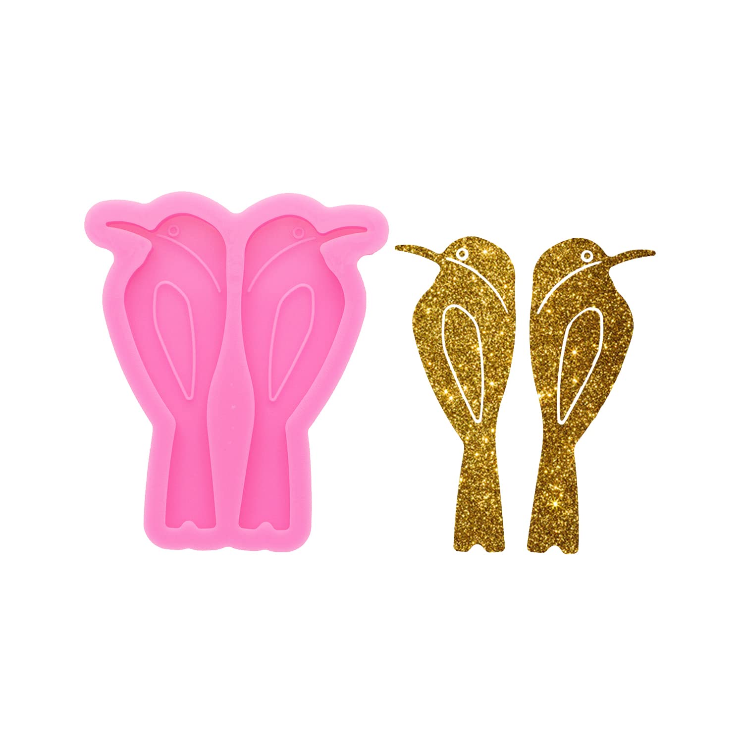 Angel Wings Shiny Silicone Mold for DIY Jewelry Making - Bird Earrings Studs Resin Craft Mold - Perfect for Epoxy Resin Crafts, DIY Ear Studs & Handmade Jewelry Accessories - Great for Gifts, Fashion Jewelry Making & Craft Projects
