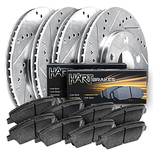 Hart Performance Ceramic Brake Pads & Rotors Kit - Front & Rear Brake System for 1992-1996 Toyota Camry | Premium Stopping Power for City Driving & Highway Commutes
