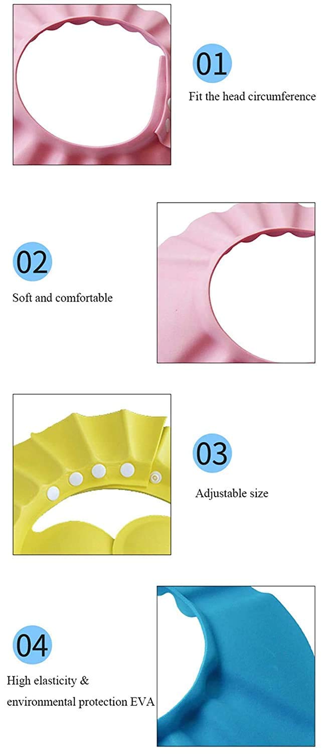 **PAGHADI Adjustable Baby Shower Cap for Kids – Waterproof Bathing Hat with Eye & Ear Protection, Cute Leaf Design – Perfect for Hair Washing, Bath Time, and Sensitive Skin (Multicolor)**