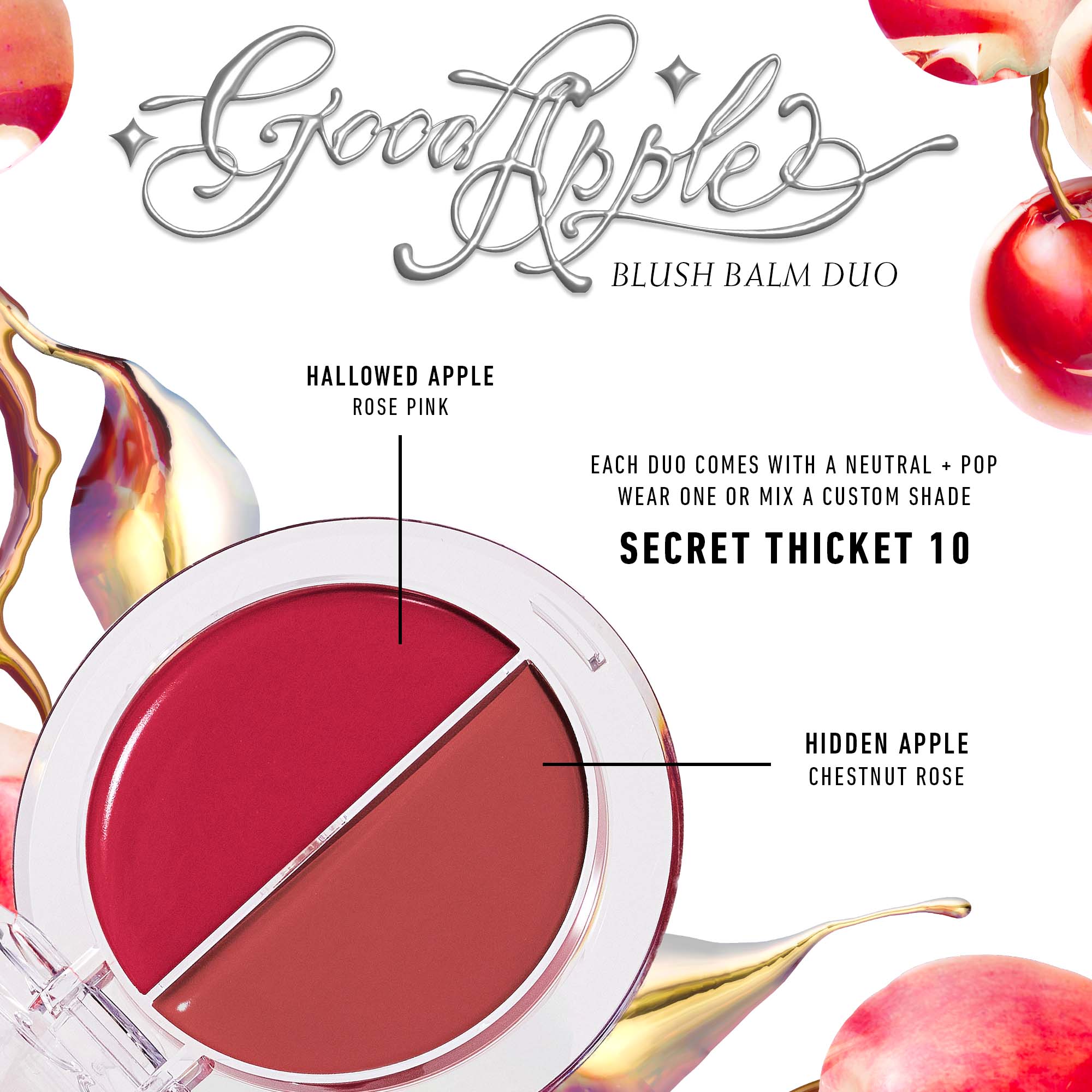 Best Apple Blush Balm Duo Set - Natural Cheek & Lip Tint for a Healthy Glow | Perfect for Everyday Makeup & On-The-Go Touch Ups