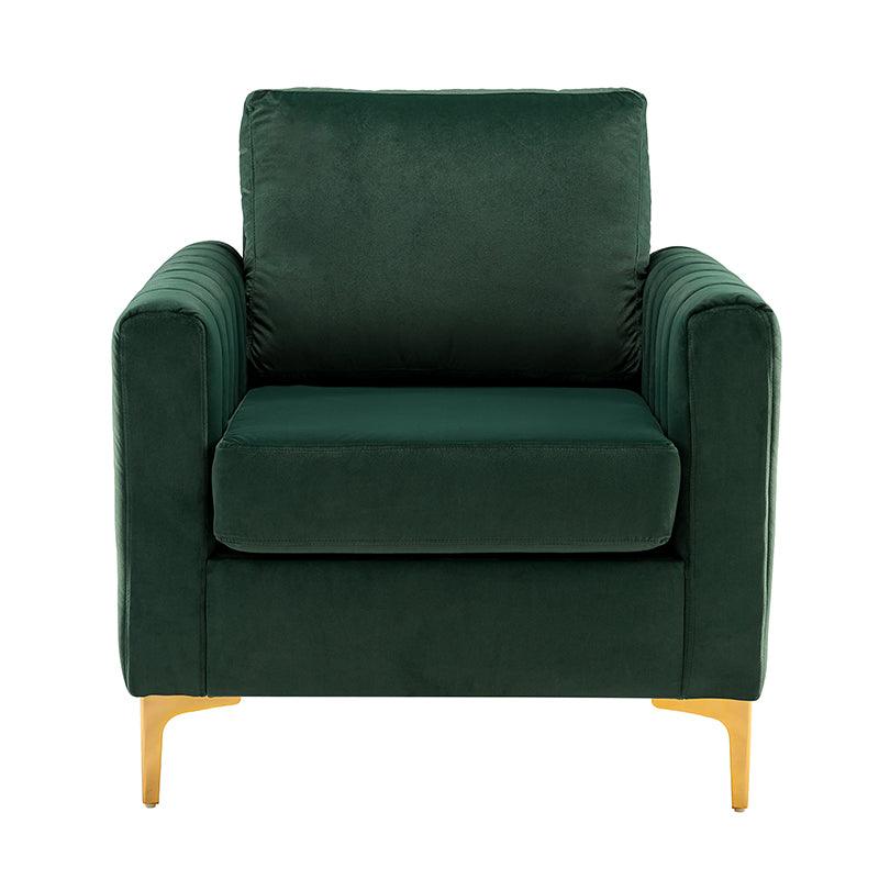 Luxury Didyme Velvet Club Armchair - Modern Accent Chair for Living Room, Bedroom & Office - Plush Upholstered Lounge Chair with Sturdy Wooden Legs - Perfect for Reading Nook, Home Theater & Cozy Spaces