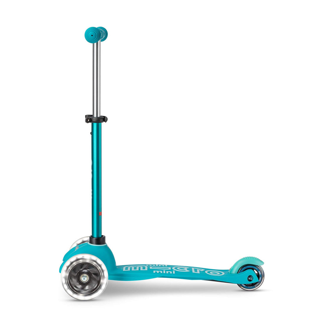 Micro Mini Deluxe 3-Wheel LED Scooter for Kids - Aqua Blue | Light-Up Wheels, Adjustable Handlebar | Perfect for Neighborhood Rides, Park Adventures & Indoor Play