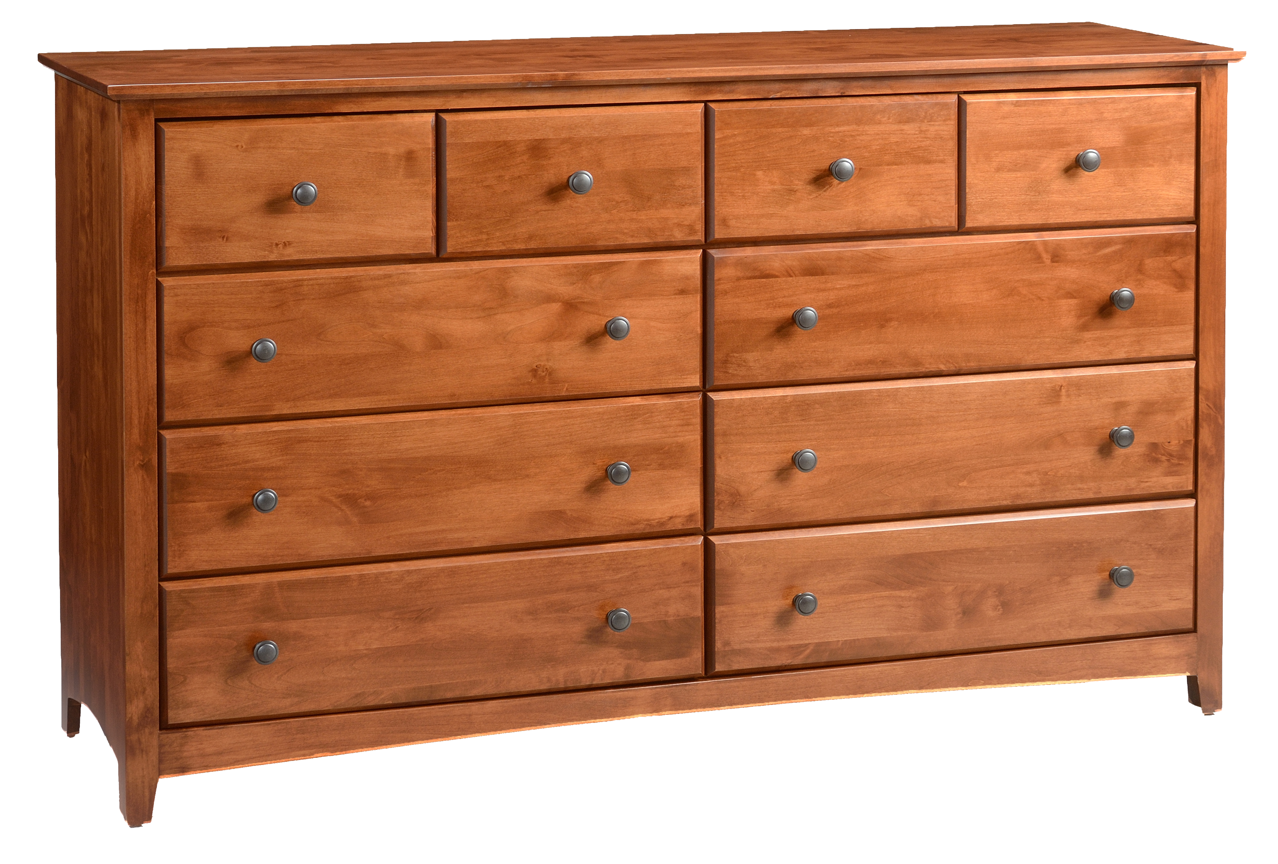 Modern Alder Wood 10-Drawer Shaker Dresser - Stylish Bedroom Storage for Clothes & Accessories | Perfect for Master Bedroom, Guest Room & Dorm Organization