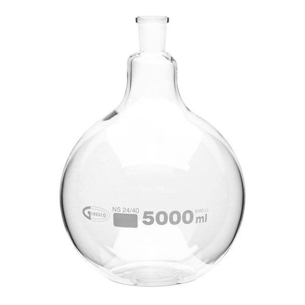 United Scientific Supplies FFB058-5000 Borosilicate Glass Flat Bottom Boiling Flask with 24/29 Ground Glass Joint - 5000ml (5L) Lab Flask for Chemistry Experiments, Distillation & Scientific Research