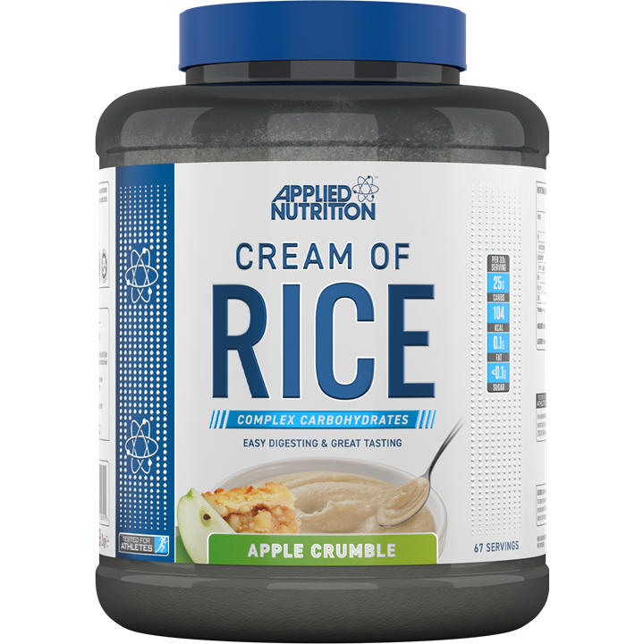 Applied Nutrition Cream of Rice - 2kg (67 Servings) | Gluten-Free, Quick & Easy Breakfast Cereal for Athletes & Fitness Enthusiasts | Perfect for Pre-Workout, Post-Workout & Healthy Meal Prep