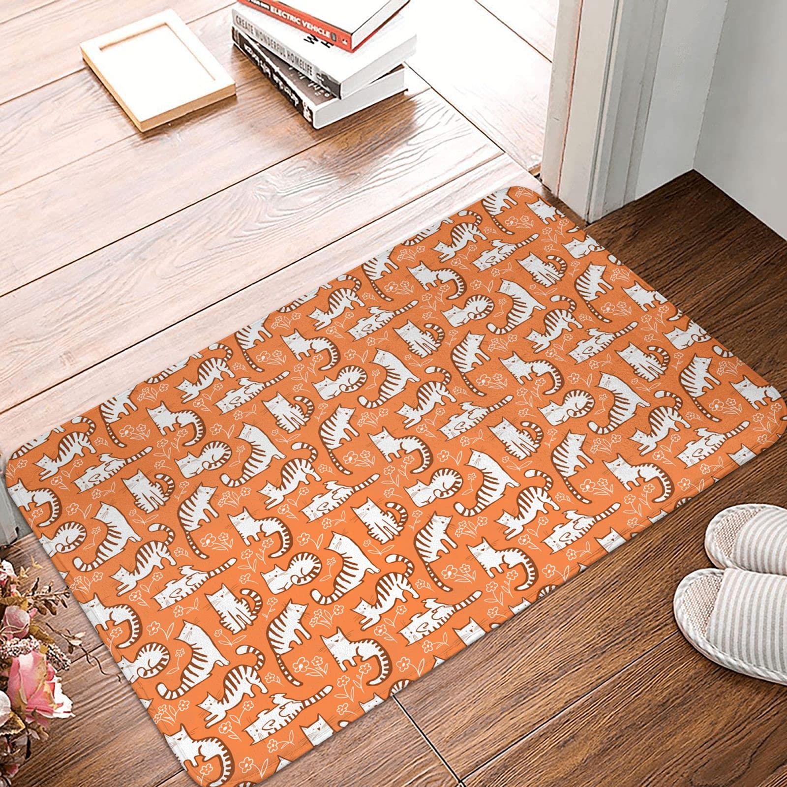 Non-Slip Cute Cat Door Mat - Indoor/Outdoor Absorbent Rug for Entrance, Bathroom, Kitchen, Bedroom & Living Room - Perfect for Pet Lovers & Home Decor