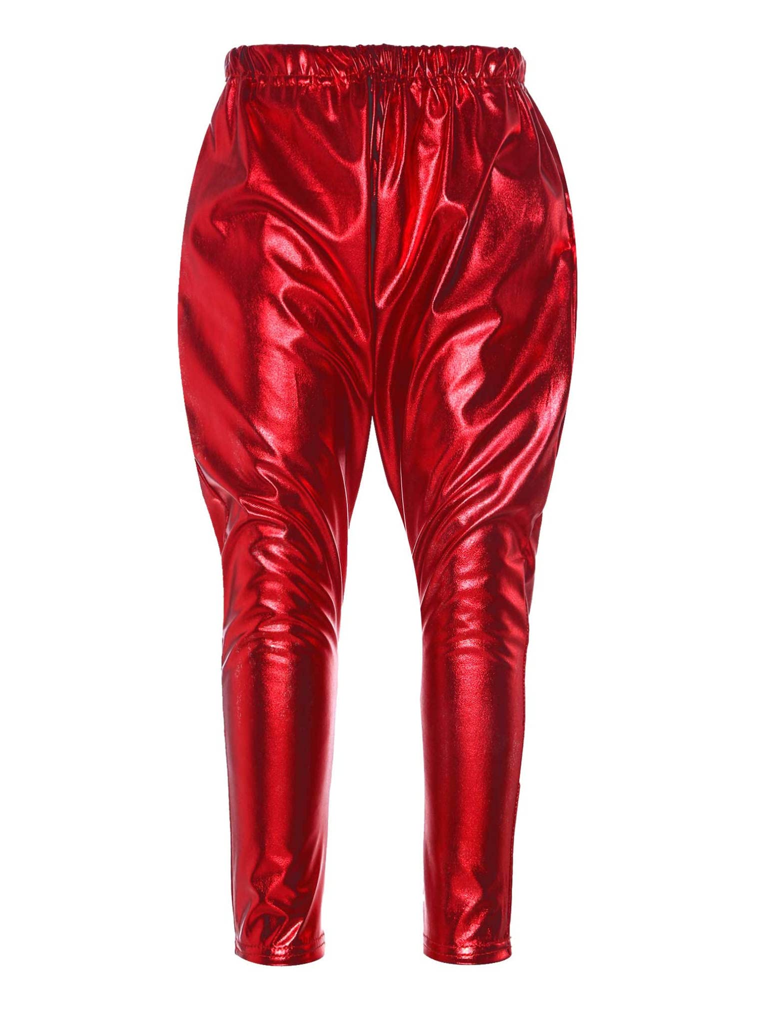 EasyForever Shiny Metallic Dance Pants for Girls & Boys - Stretchy Harem Tights for Jazz, Hip Hop, Latin & Ballet - Perfect for Dance Classes, Performances & Costumes