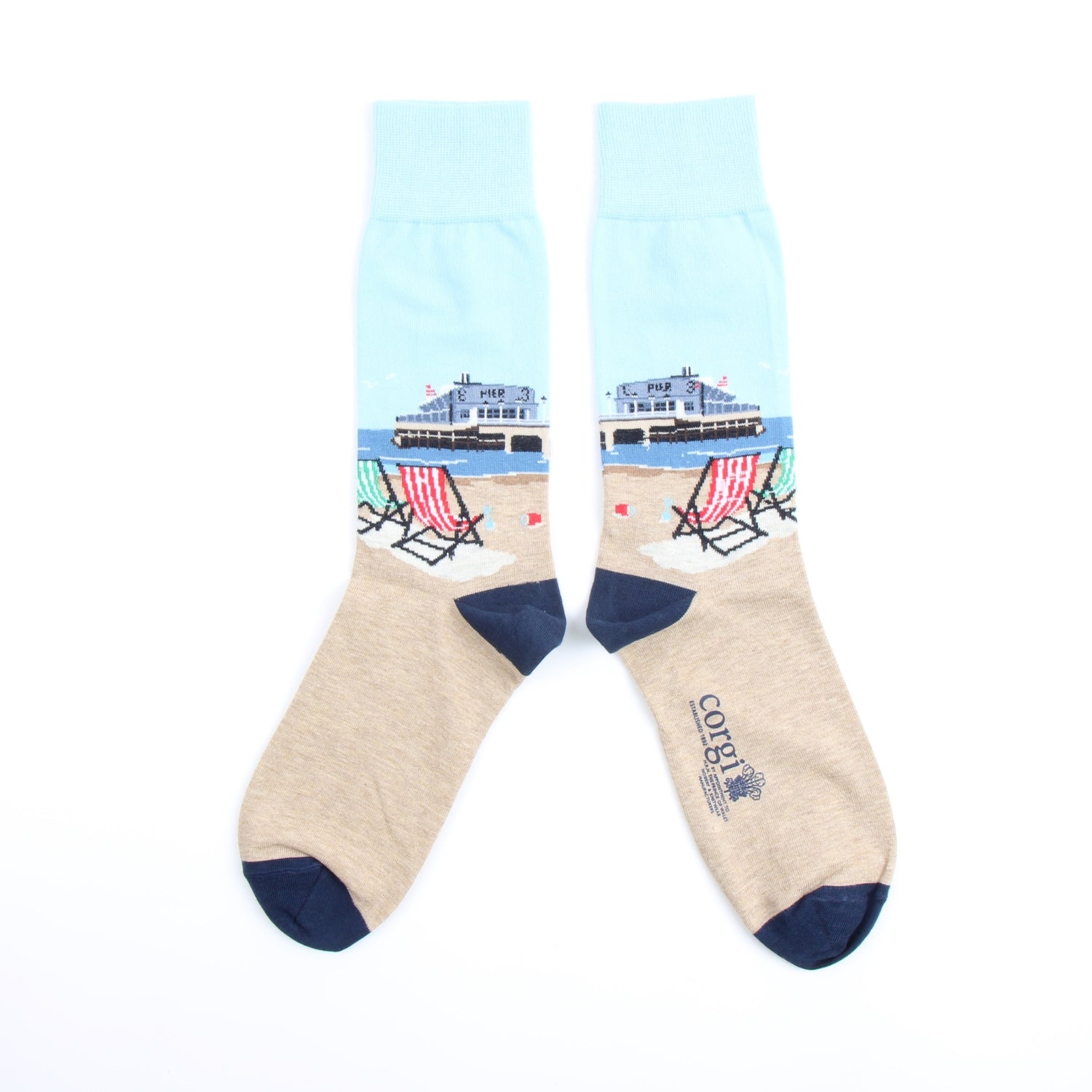Premium British Seaside Cotton Socks for Men - Soft & Breathable Summer Socks - Perfect for Beach, Travel & Casual Wear