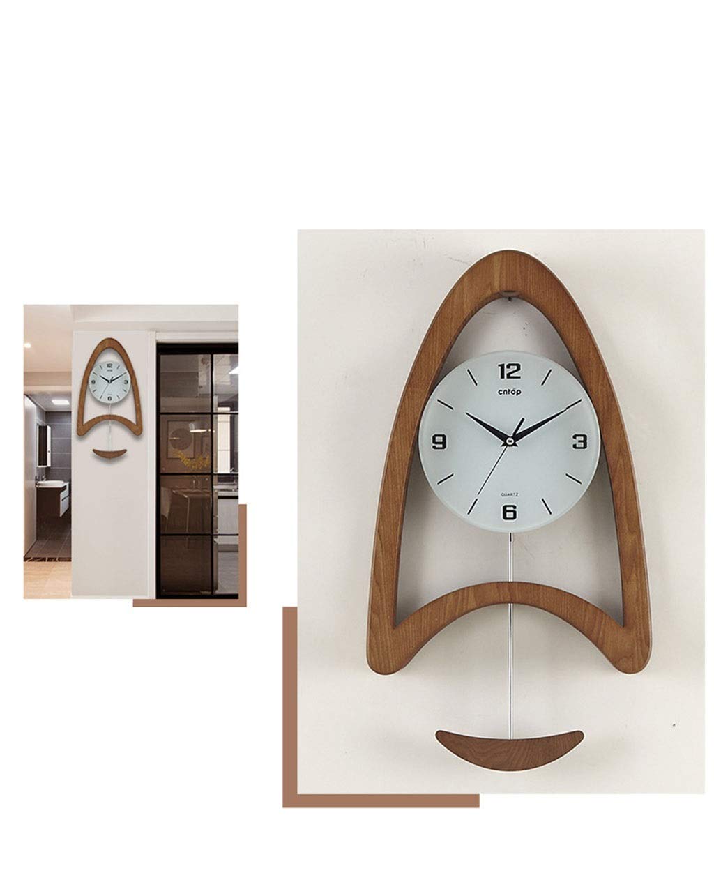 Silent Non-Ticking Wall Clock - Modern European Style Decorative Pendulum Clock for Living Room, Bedroom & Office - 23.2 Inch Large Contemporary Home Decor (Perfect for Home, Office & Gift Giving)