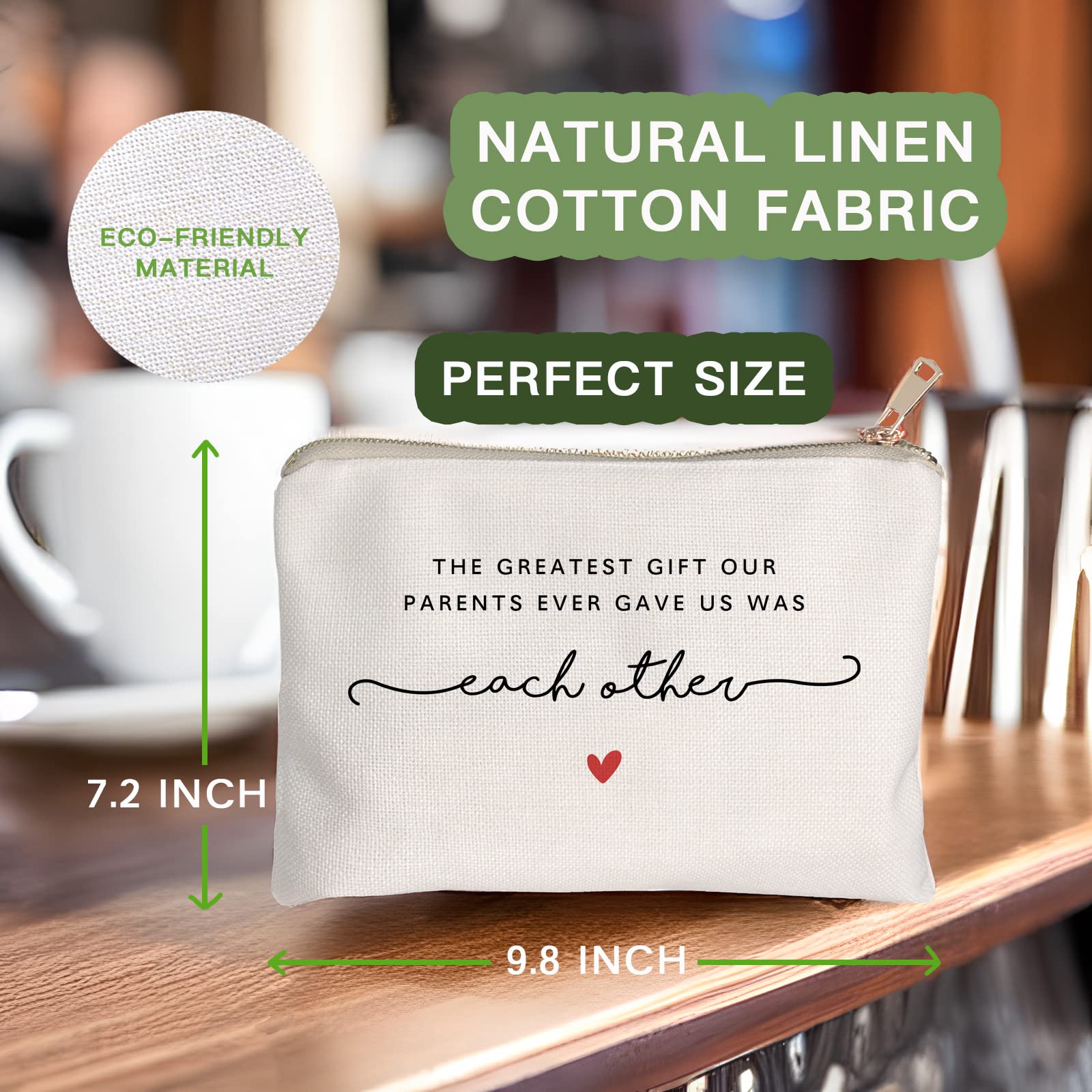 Personalized Makeup Bag Gift for Sister - Sibling Cosmetic & Toiletry Pouch - Birthday Present for Brothers & Sisters - Perfect for Travel, College Dorm, or Daily Beauty Essentials