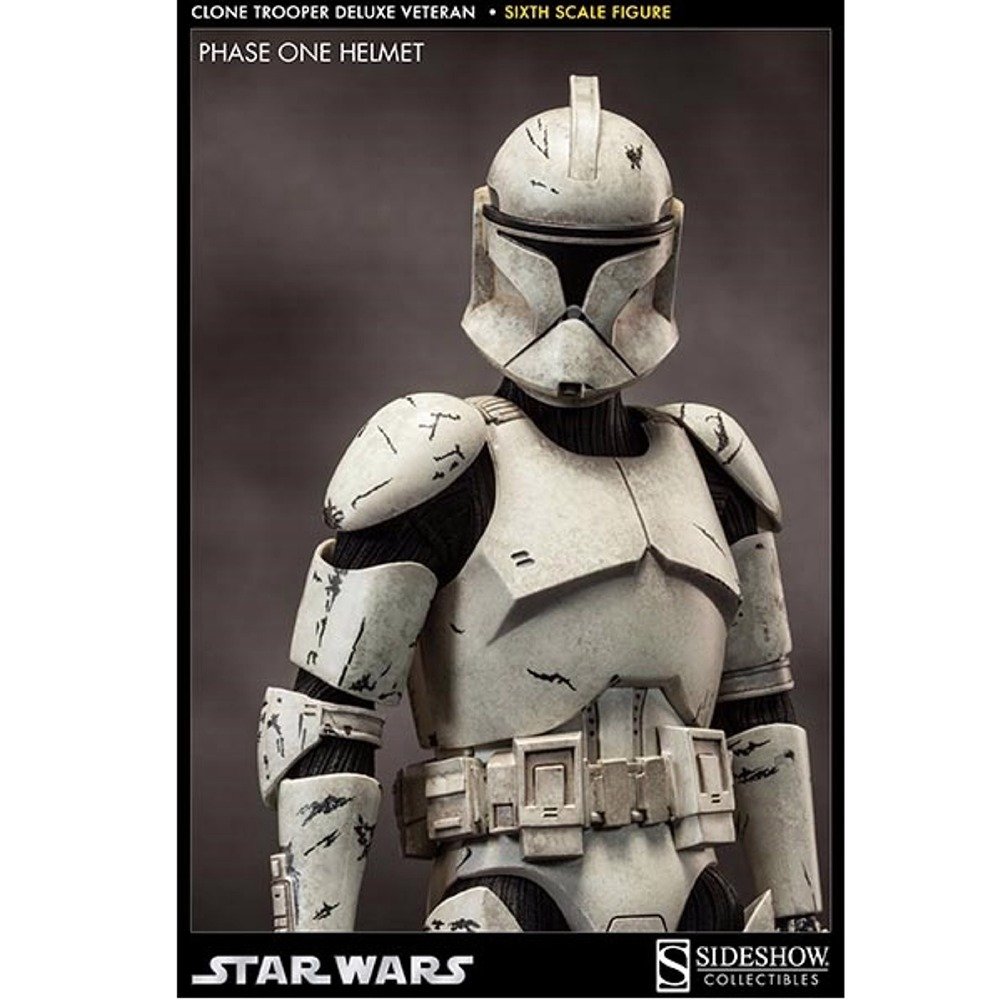 STAR WARS Clone Trooper Deluxe 12-Inch Action Figure - Premium Collectible Sideshow Toy with Shiny Armor | Perfect for Display, Gifts & Star Wars Fans Collection