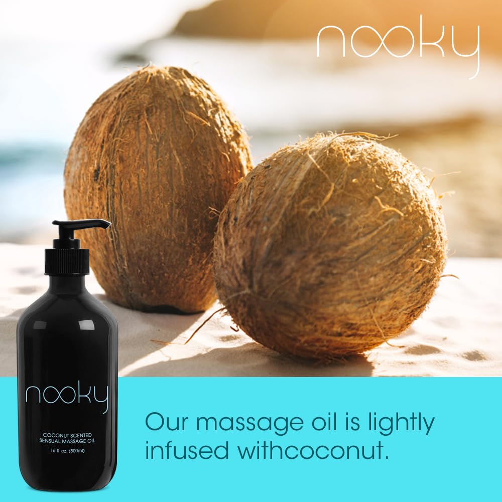 16oz Fractionated Coconut Massage Oil - Relaxing & Hydrating for Aromatherapy, Spa, Couples Massage & Self-Care