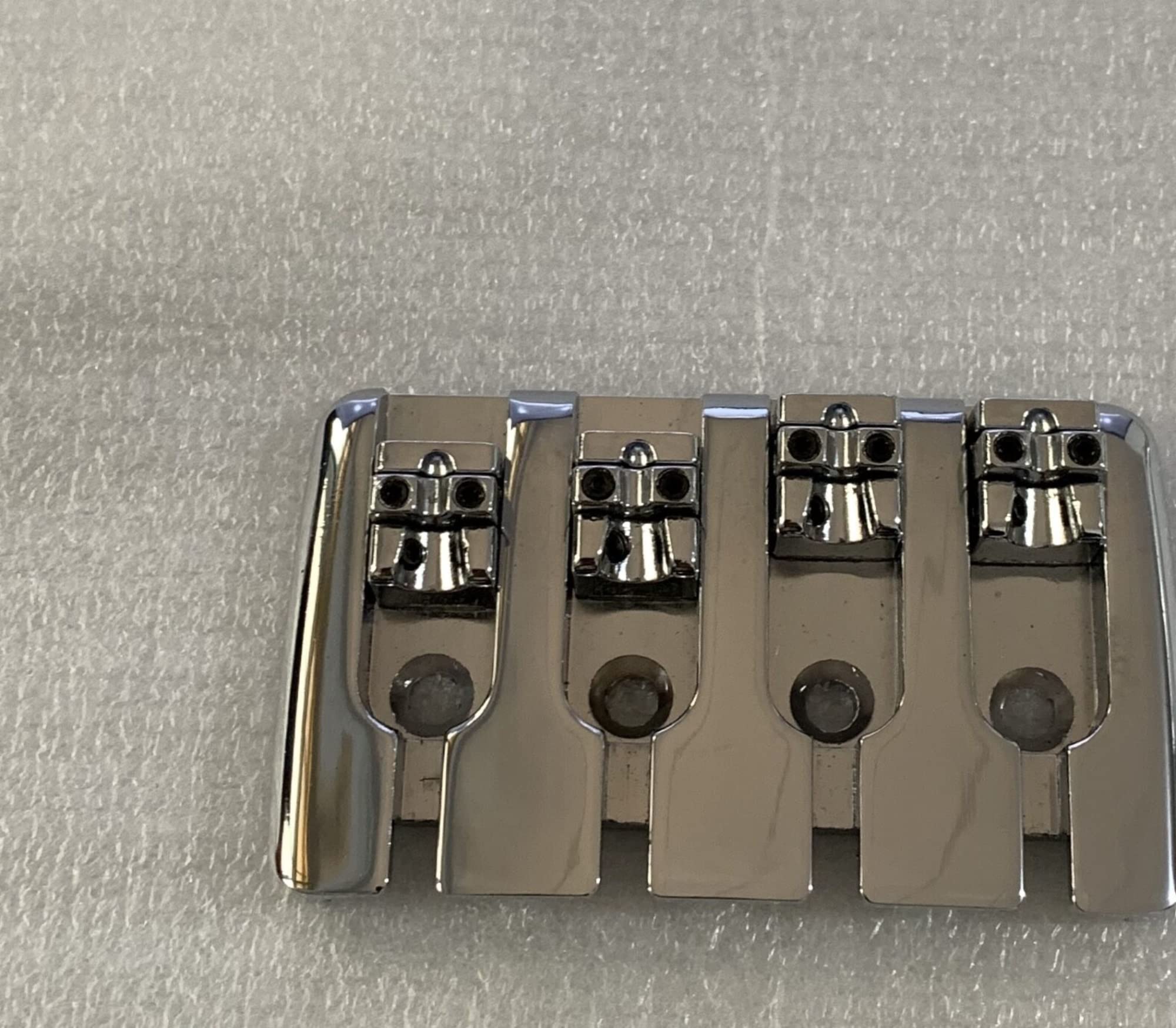 Chrome 4-String Electric Bass Guitar Tailpiece & Bridge - High-Quality Replacement Part for Enhanced Sound & Stability | Perfect for Rock, Jazz & Studio Performances