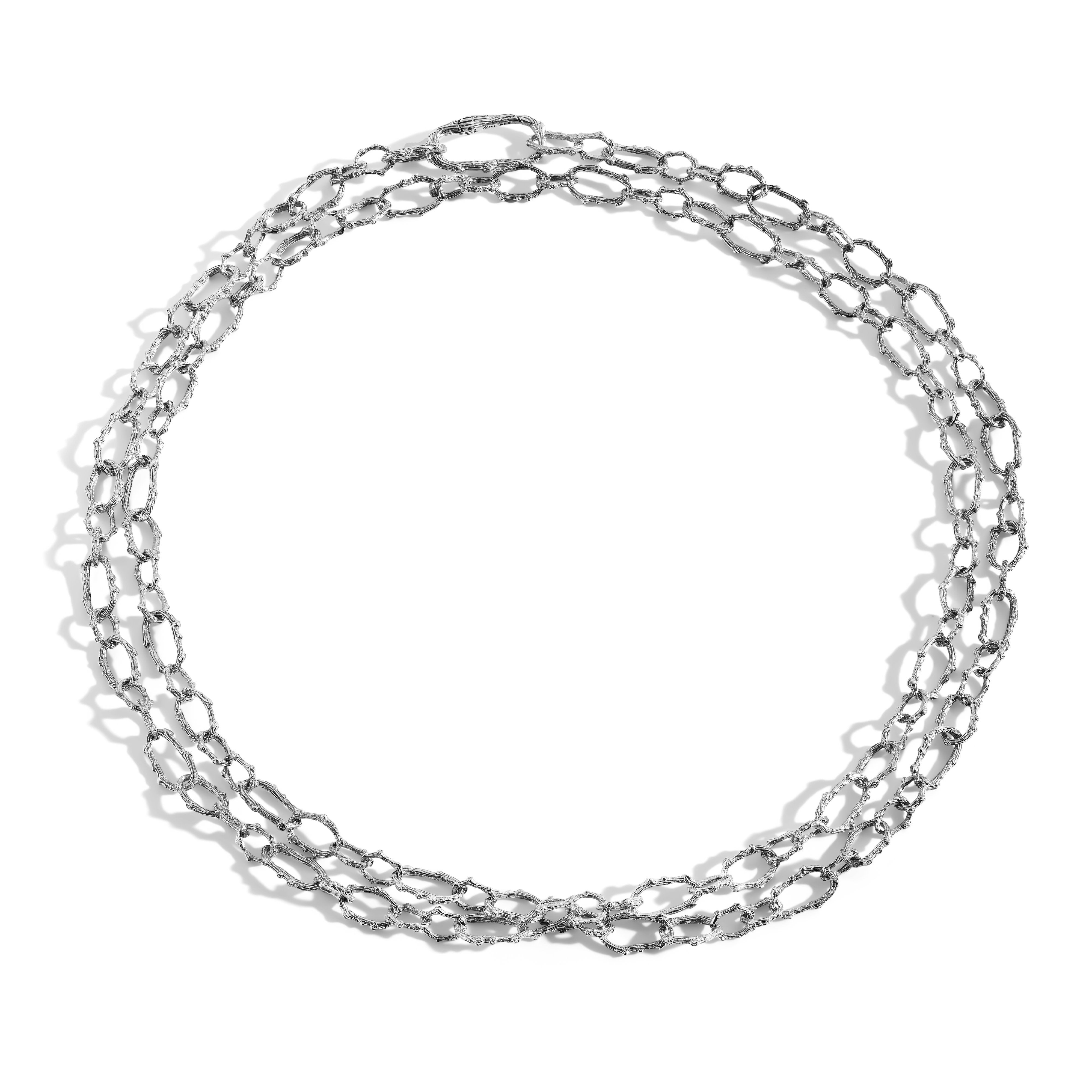 Enchanted Forest Link Necklace - Elegant Silver Chain Jewelry for Women, Perfect for Weddings, Parties & Everyday Wear
