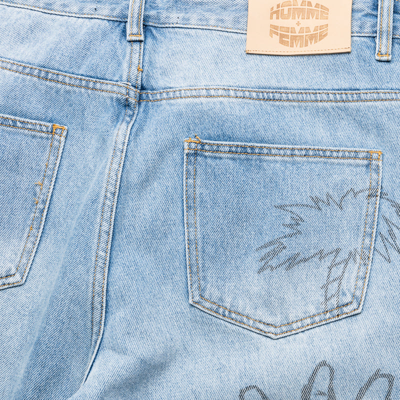 Men's & Women's Vintage Denim Yearbook Jeans - Classic Blue for Casual Wear & Retro Style