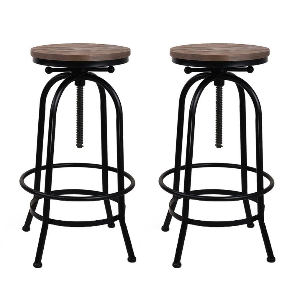 Adjustable Wood Bar Stools - Artiss Counter Height Swivel Chairs for Kitchen Island, Dining & Home Bar - Comfortable & Stylish Seating