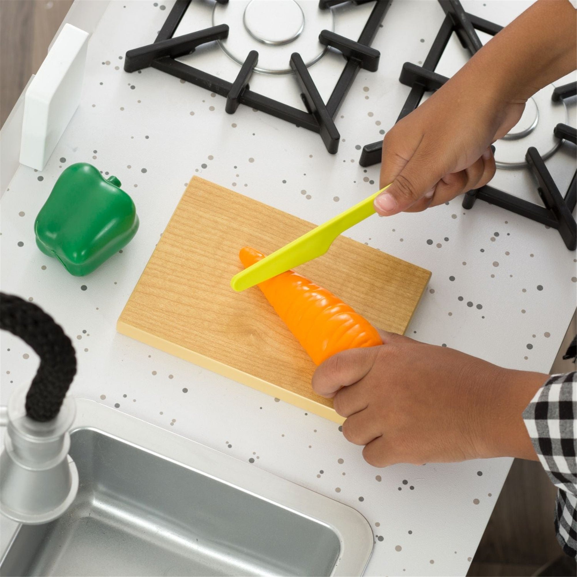 KidKraft Little Cook's Wooden Play Kitchen Set - Pretend Play Toy for Toddlers & Kids - Perfect for Imaginative Cooking & Role Play Games in Playroom or Daycare